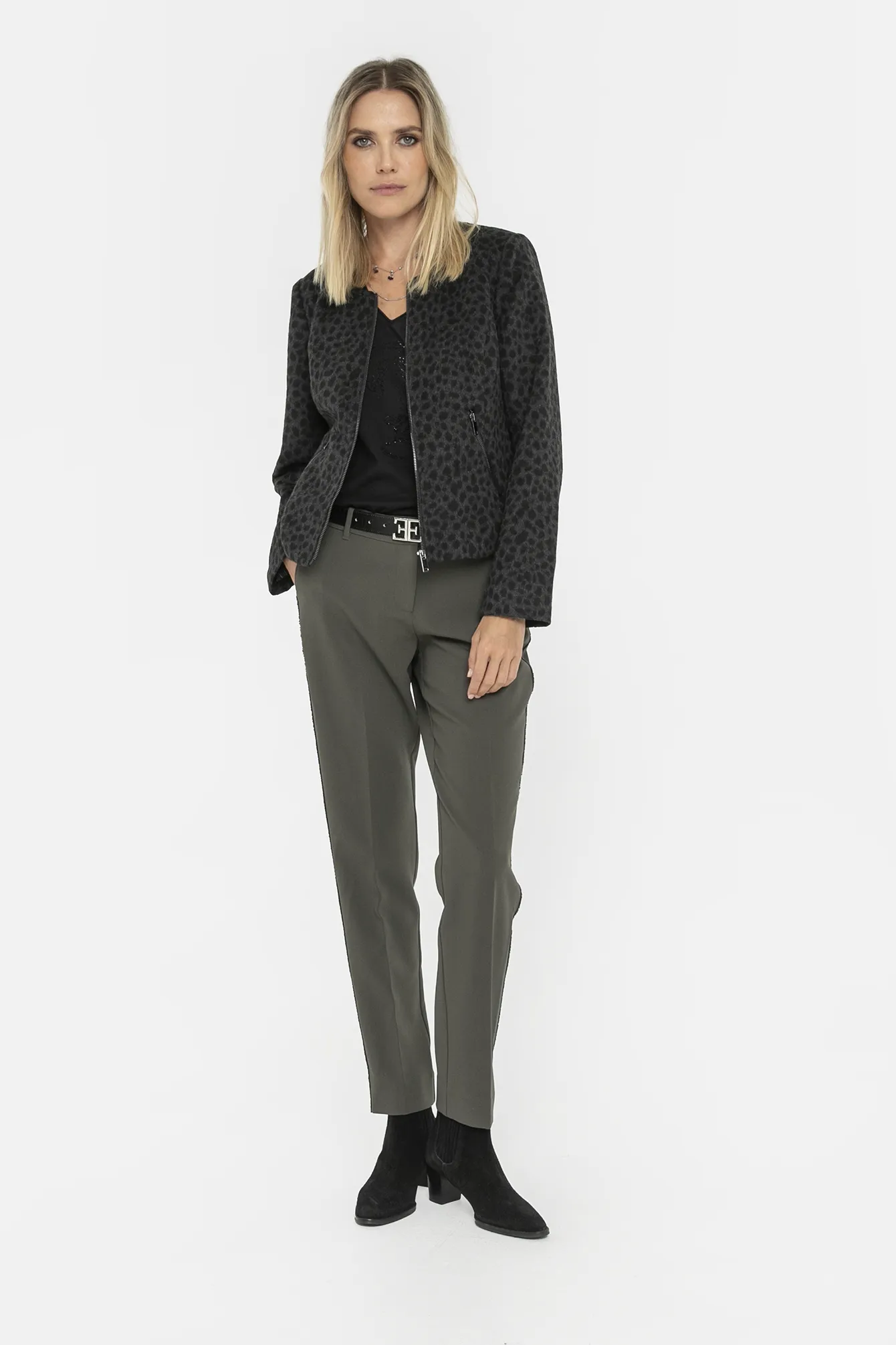 Pantalon cigarette kaki - Image 4