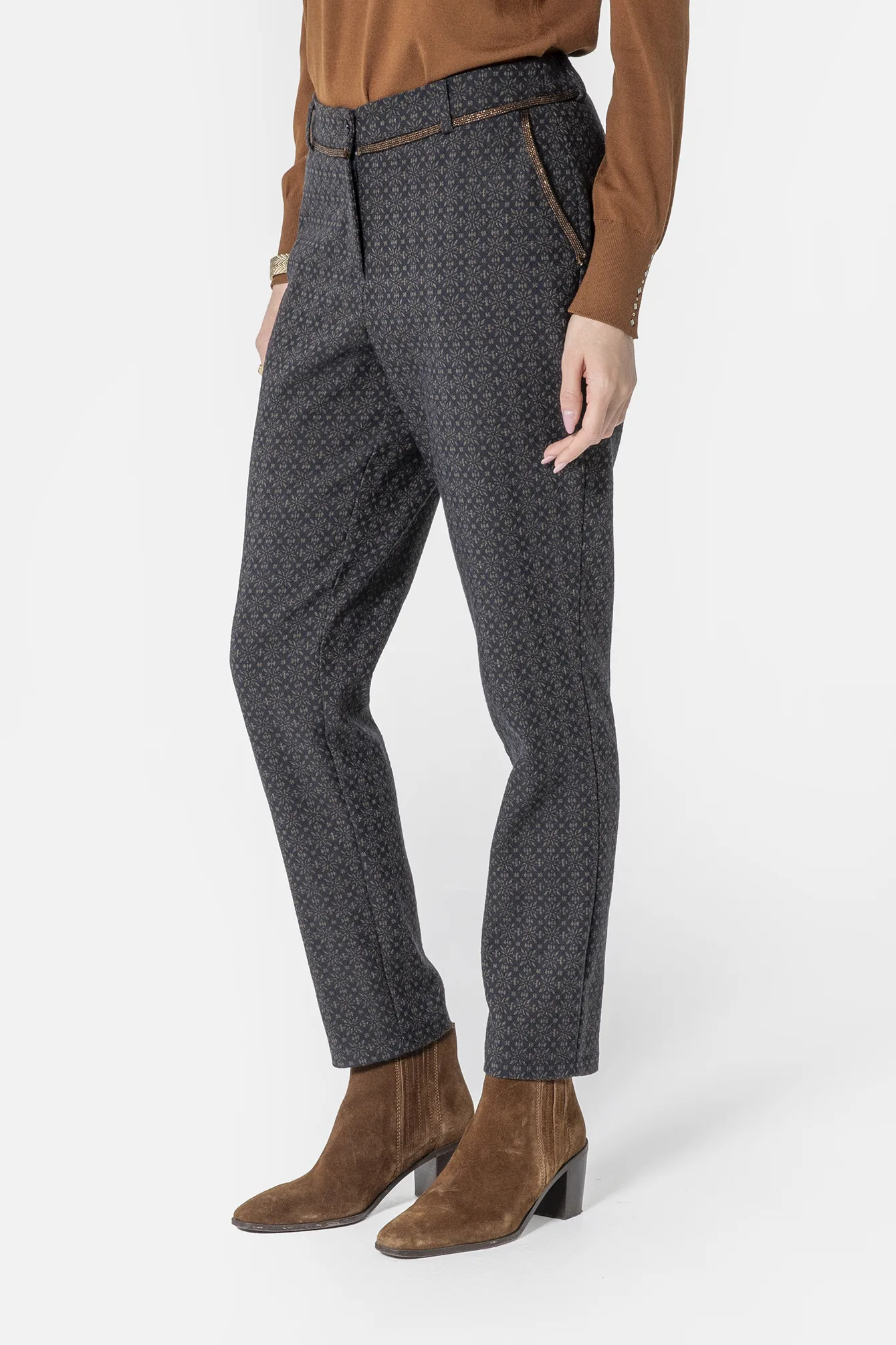 Pantalon cigarette motif jacquard - Image 4