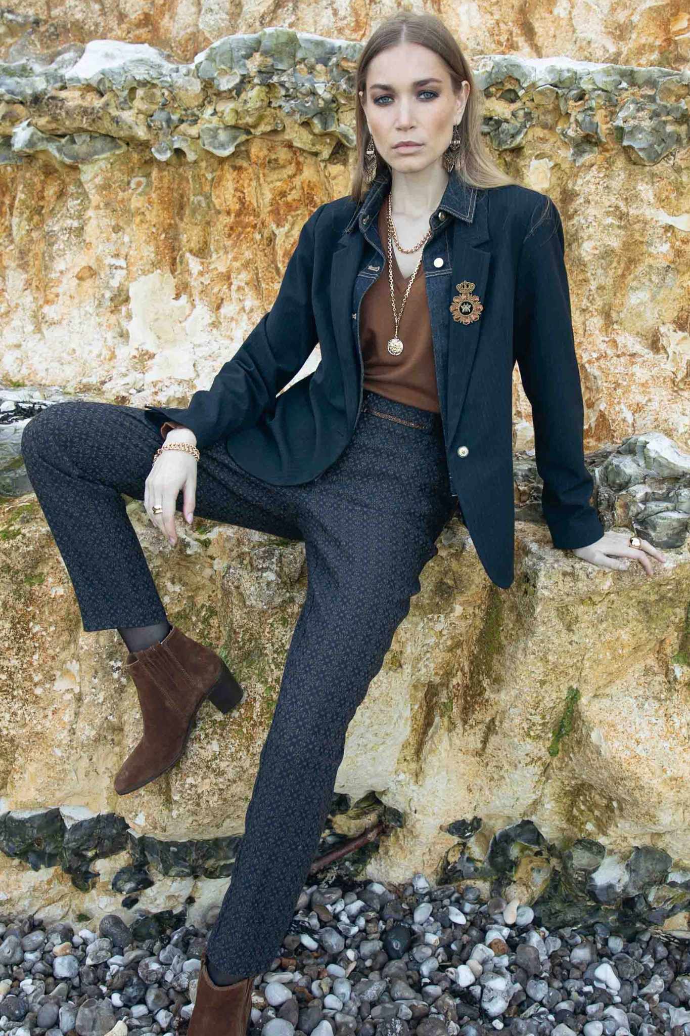 Pantalon cigarette motif jacquard - Image 6