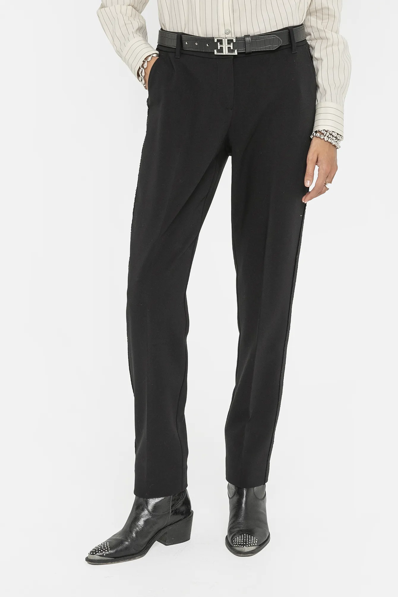 Pantalon cigarette noir - Image 4