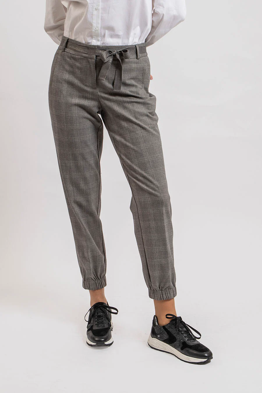 Pantalon coupe cargo à carreaux gris - Image 2