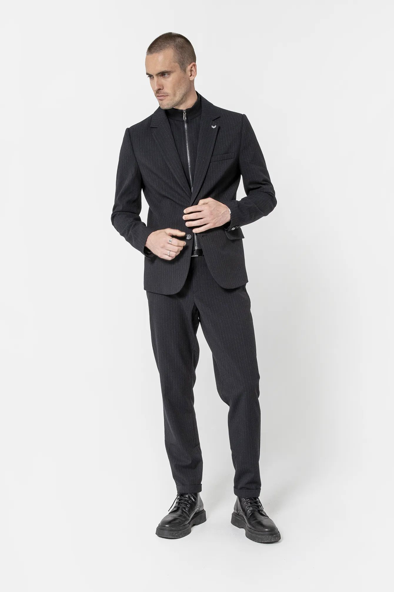 Pantalon droit rayé navy - Image 3