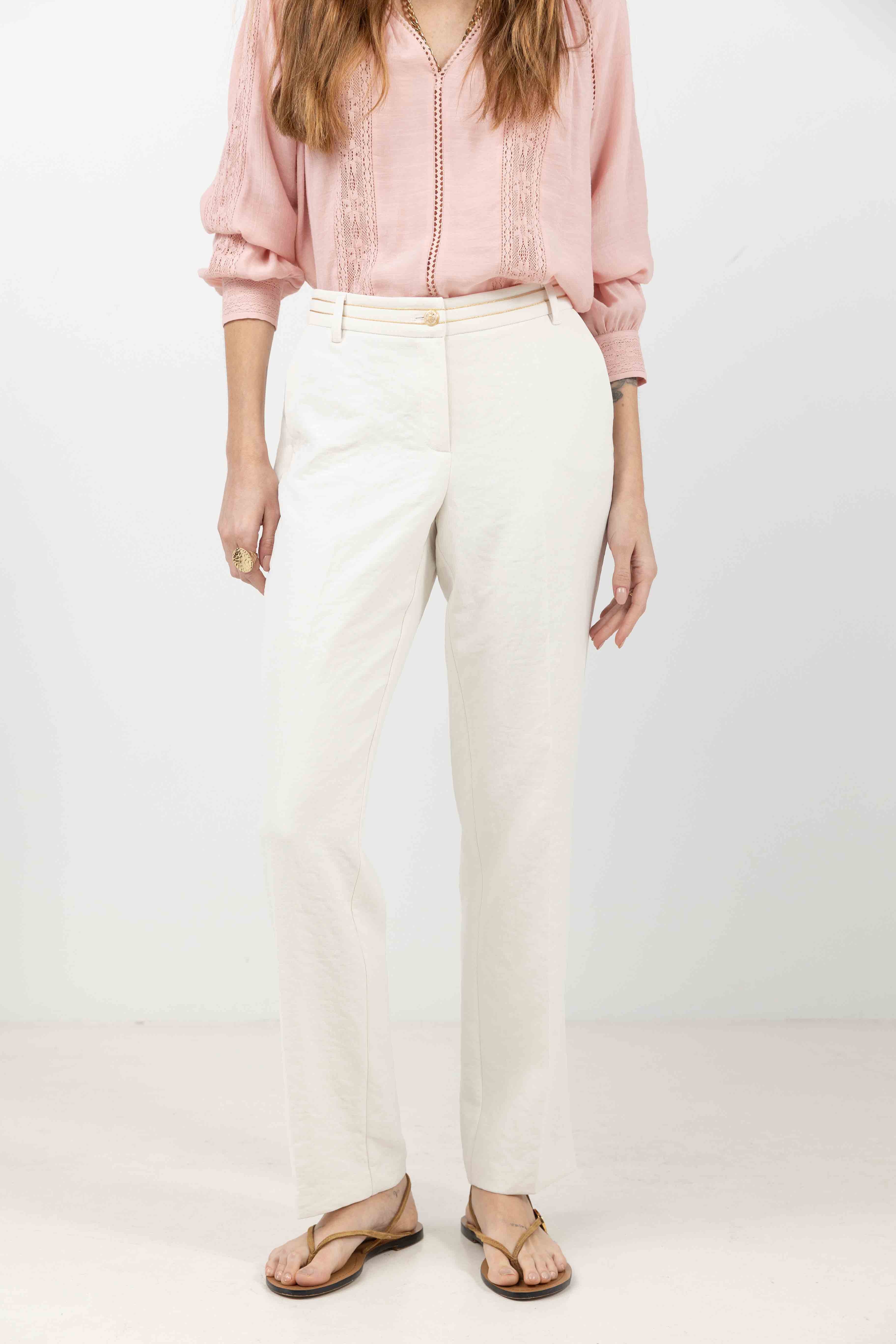 Pantalon écru fluide chic - Image 3