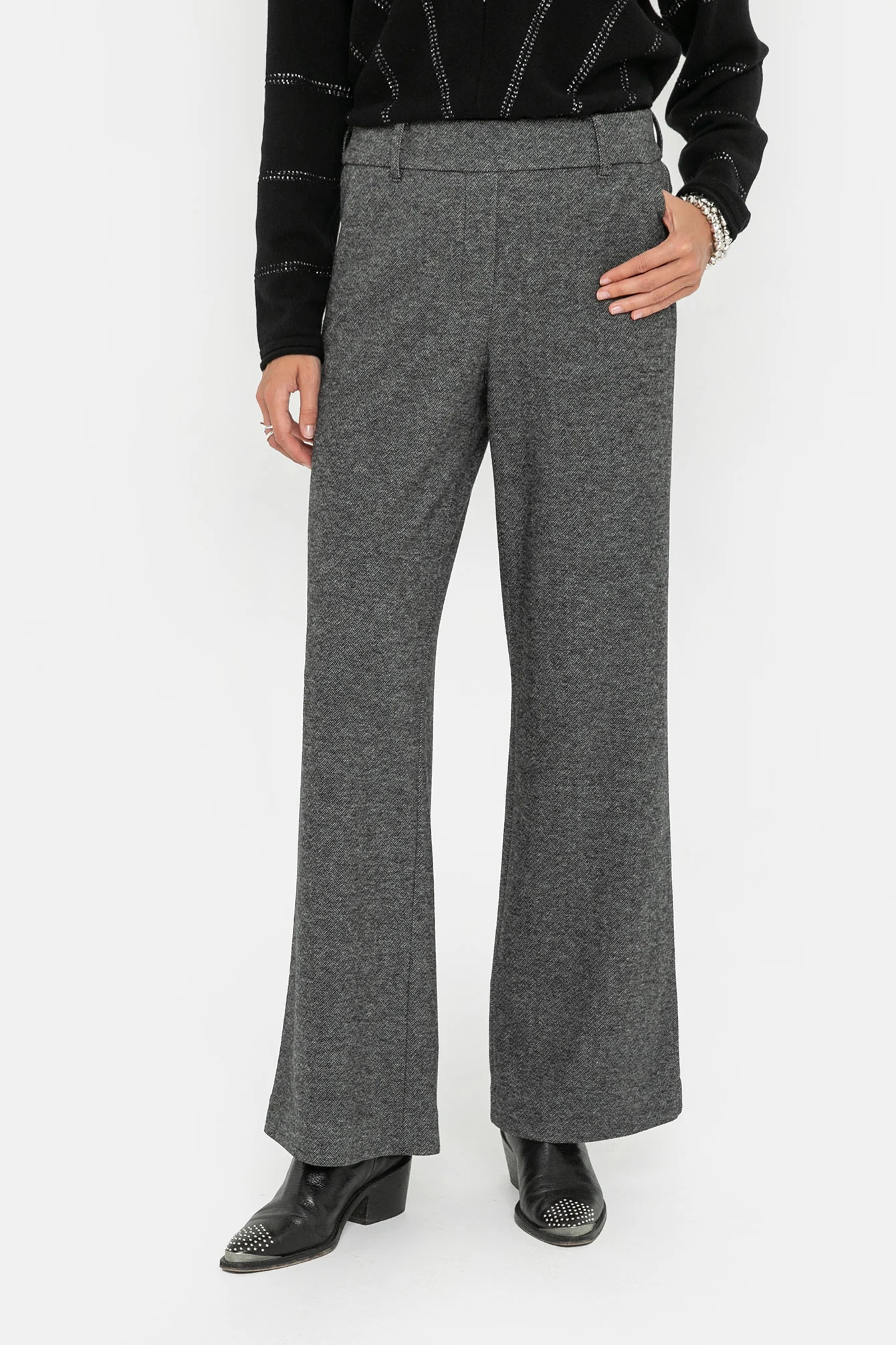 Pantalon en maille noir et blanc - Image 3