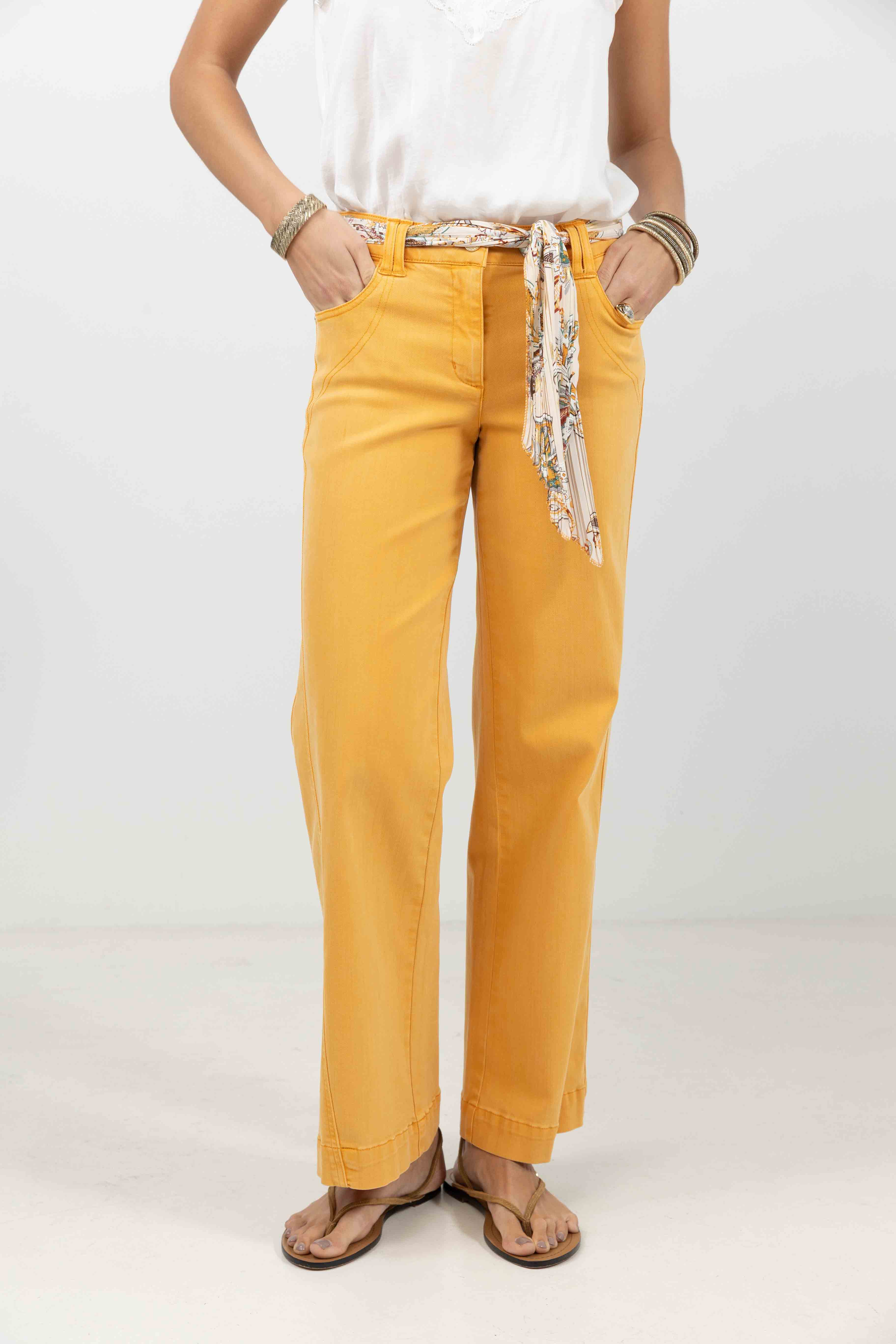 Pantalon jaune wide leg - Image 3