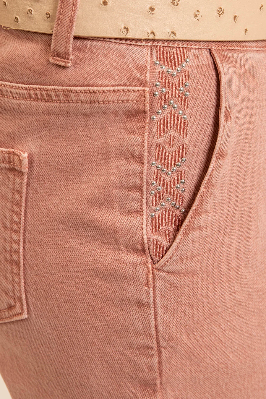 Pantalon large coloris bruyère - Image 2