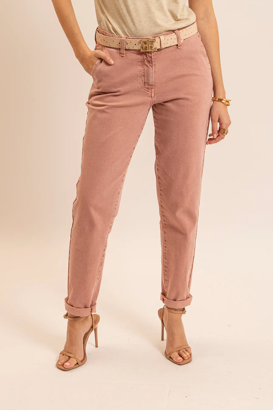 Pantalon large coloris bruyère - Image 3