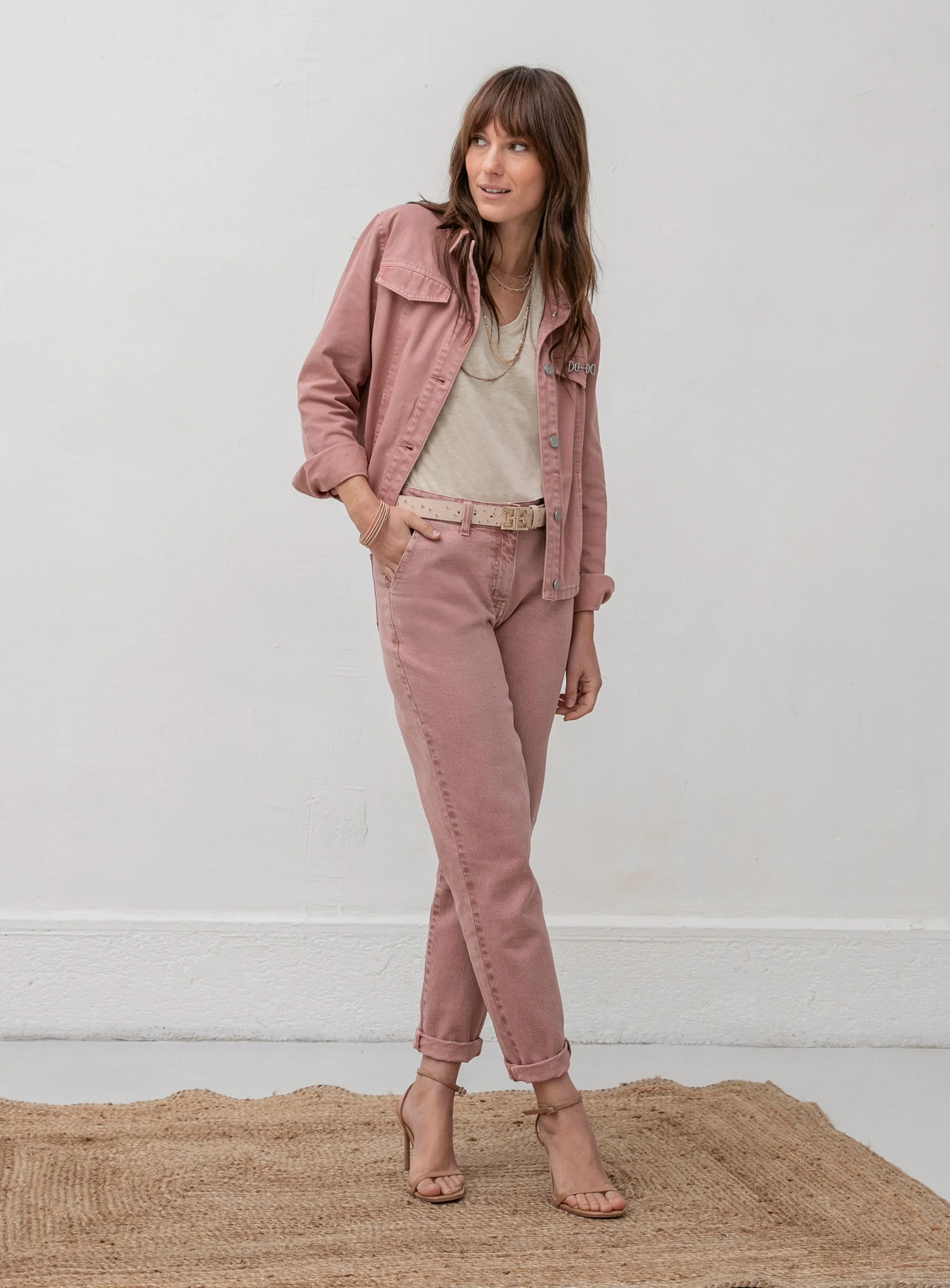 Pantalon large coloris bruyère - Image 5