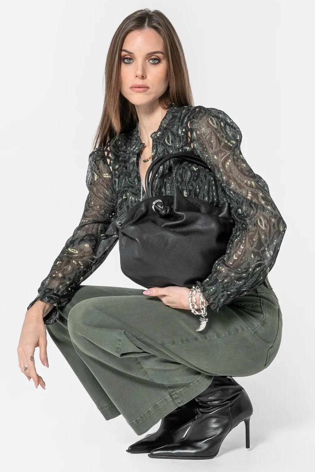 Pantalon large kaki - Image 3