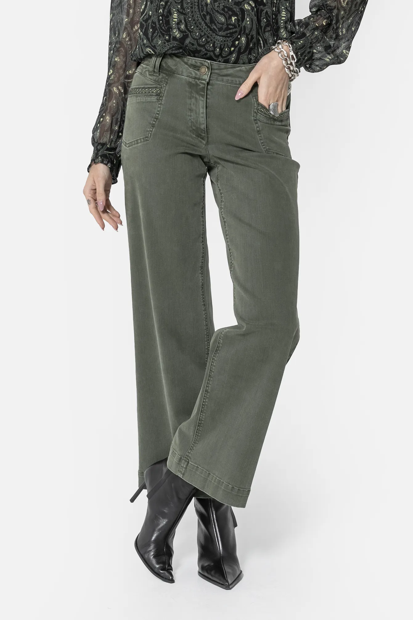 Pantalon large kaki - Image 4