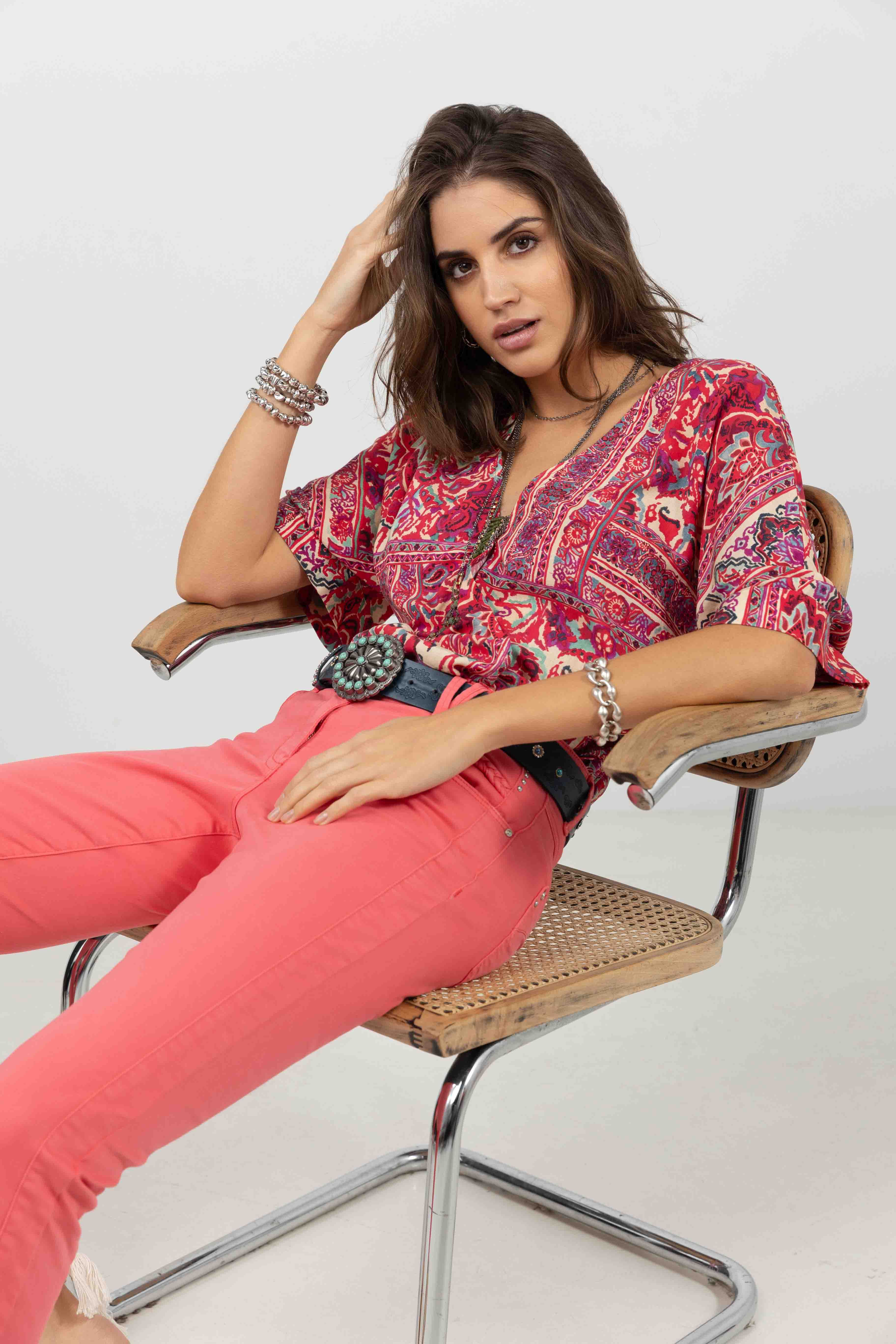 Pantalon rose slim tendance - Image 5