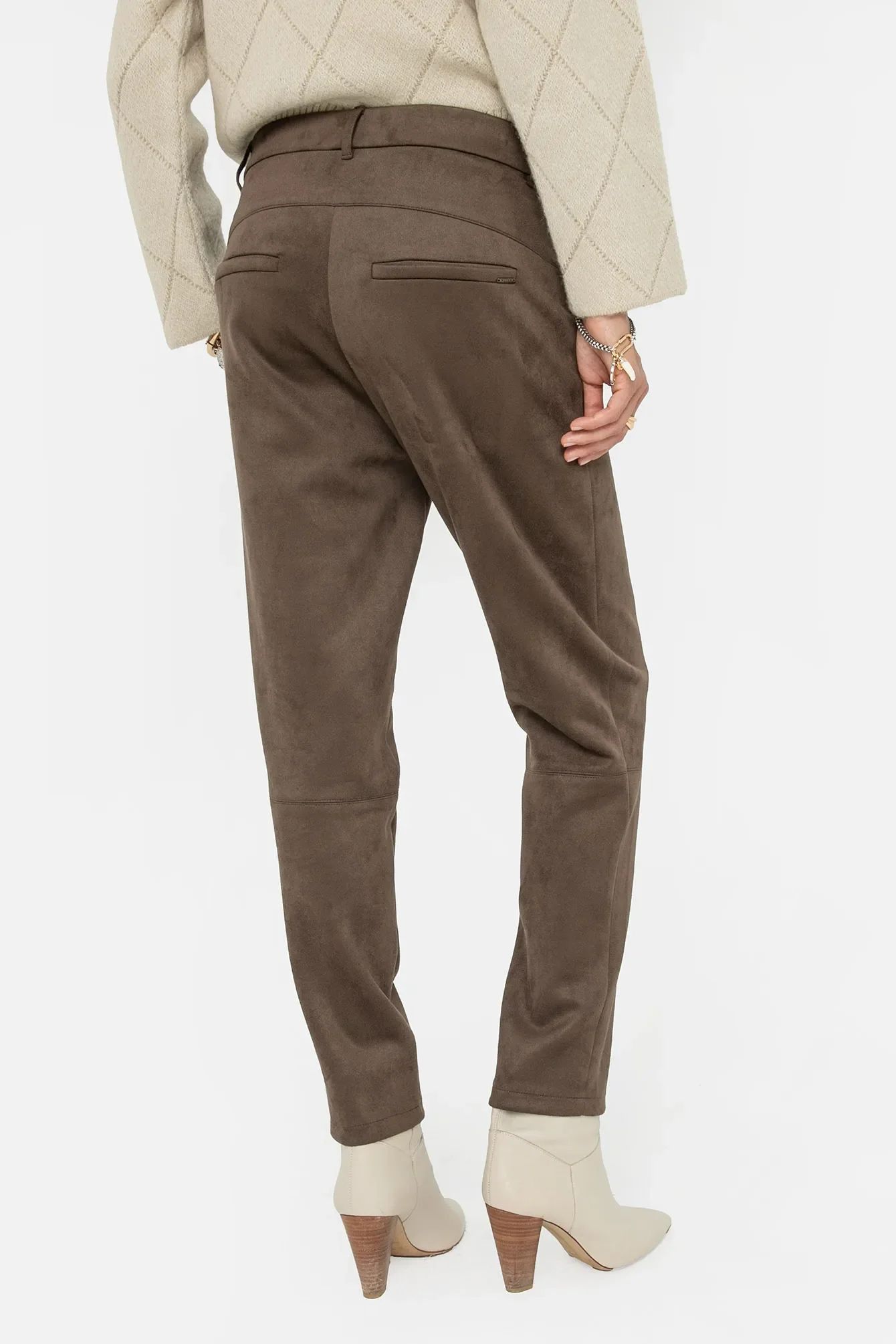 Pantalon suédé coloris taupe - Image 4