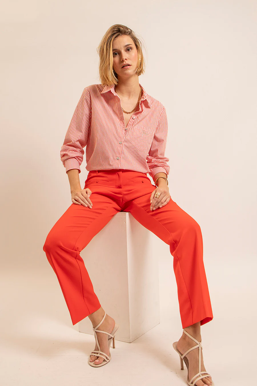 Pantalon tailleur infroissable orange - Image 5