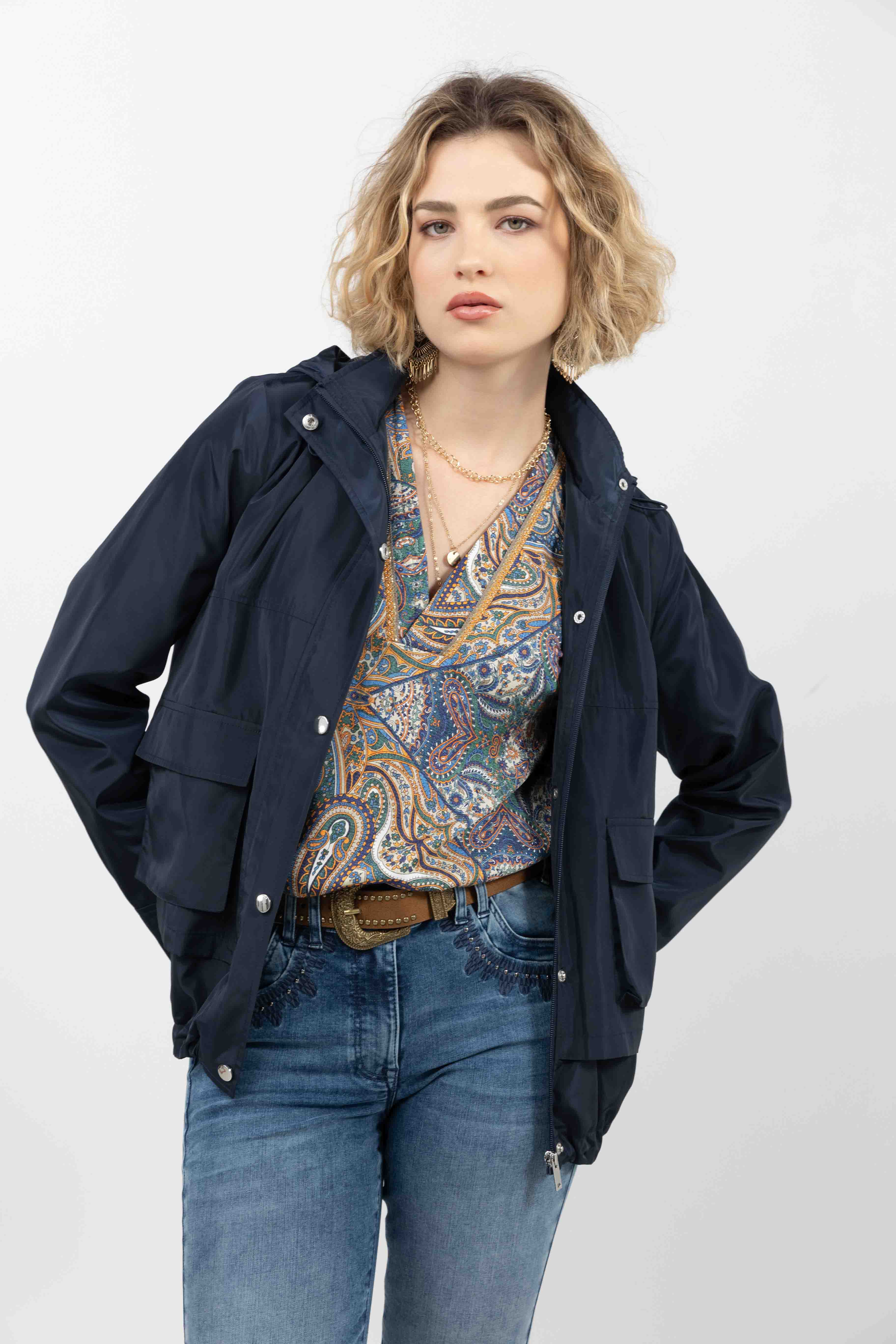 Parka bleu marine déperlante chic - Image 3
