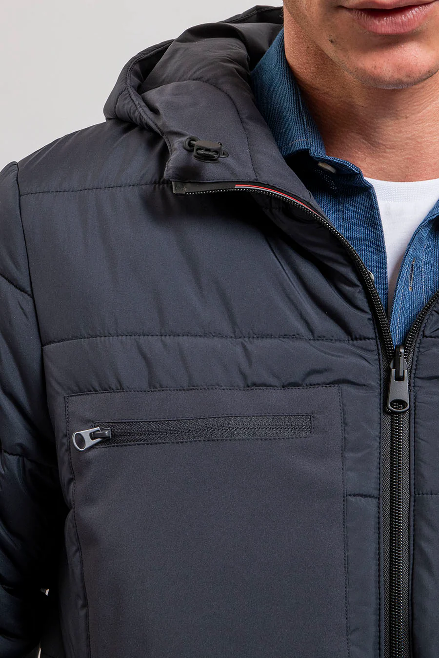Parka mi-longue réversible coloris navy - Image 6