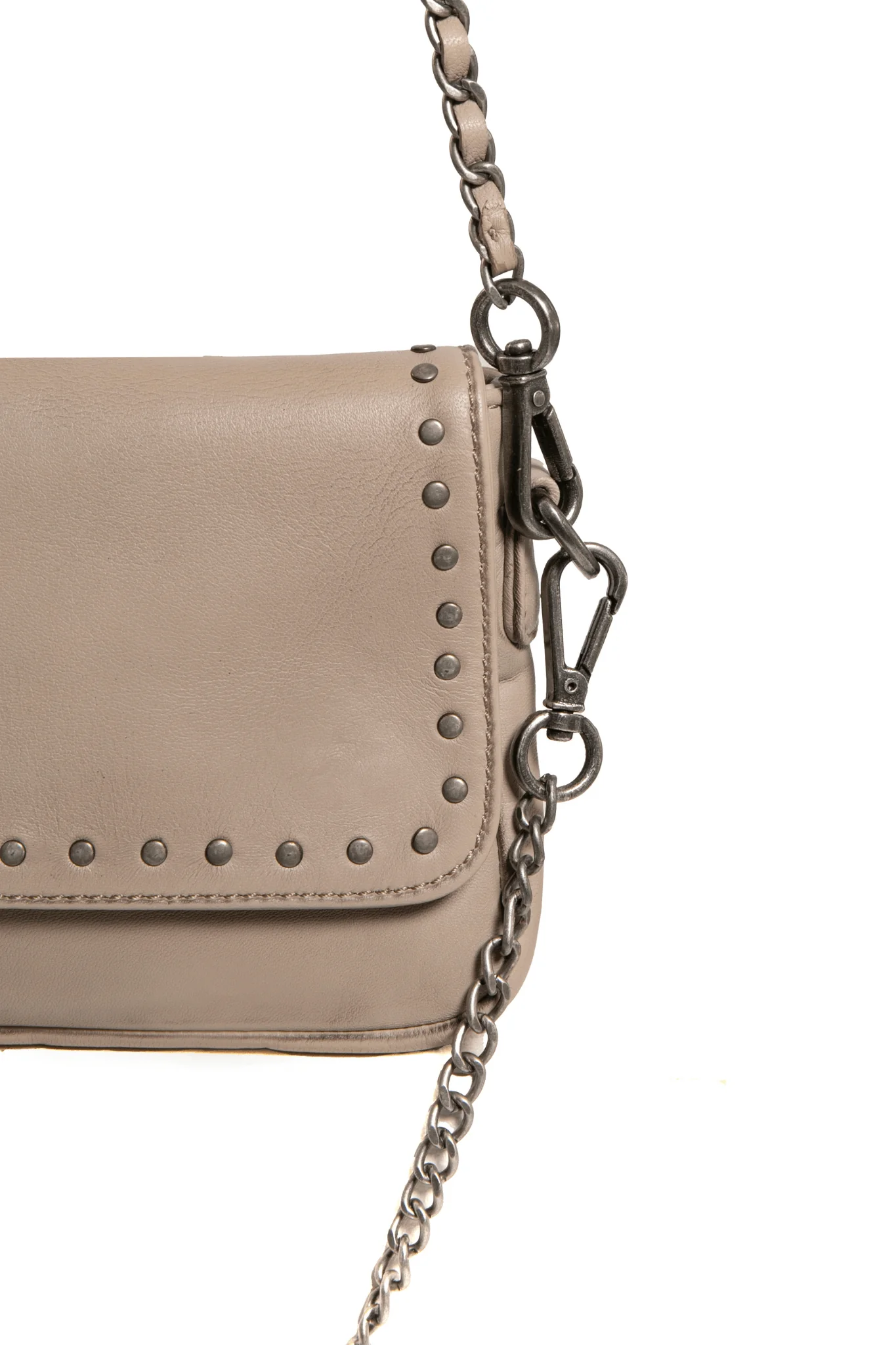 Pochette en cuir taupe - Image 3