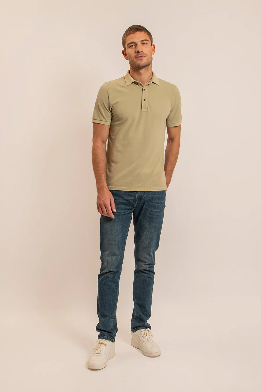 Polo coloris sauge - Image 3