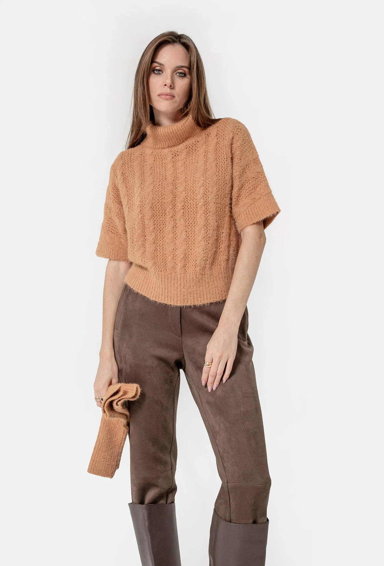 Pull avec manchettes amovibles saumon - Image 4