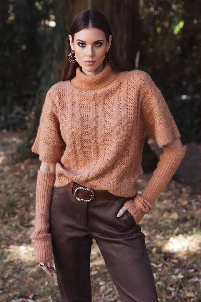 Pull avec manchettes amovibles saumon - Image 6