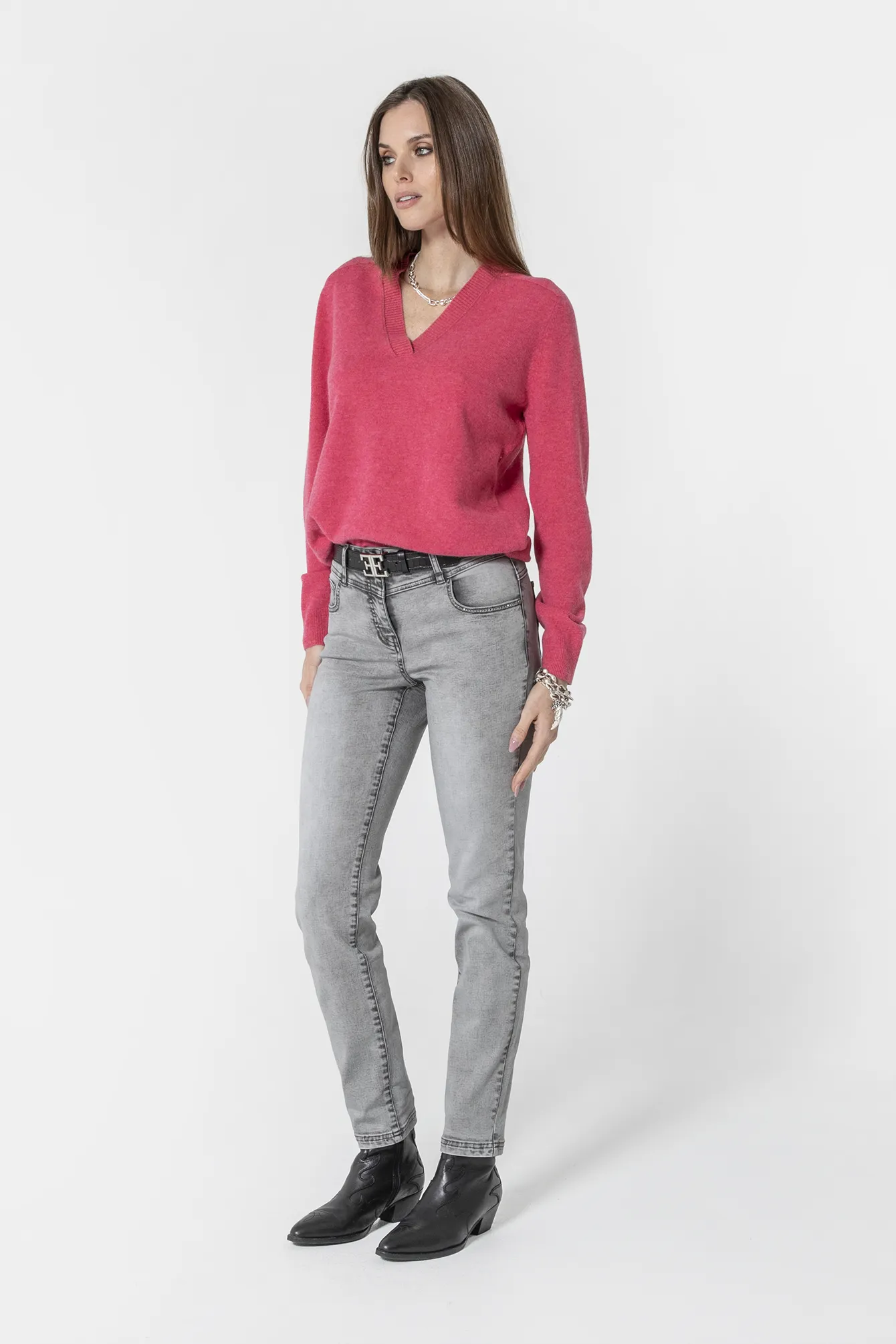 Pull col V rose - Image 4