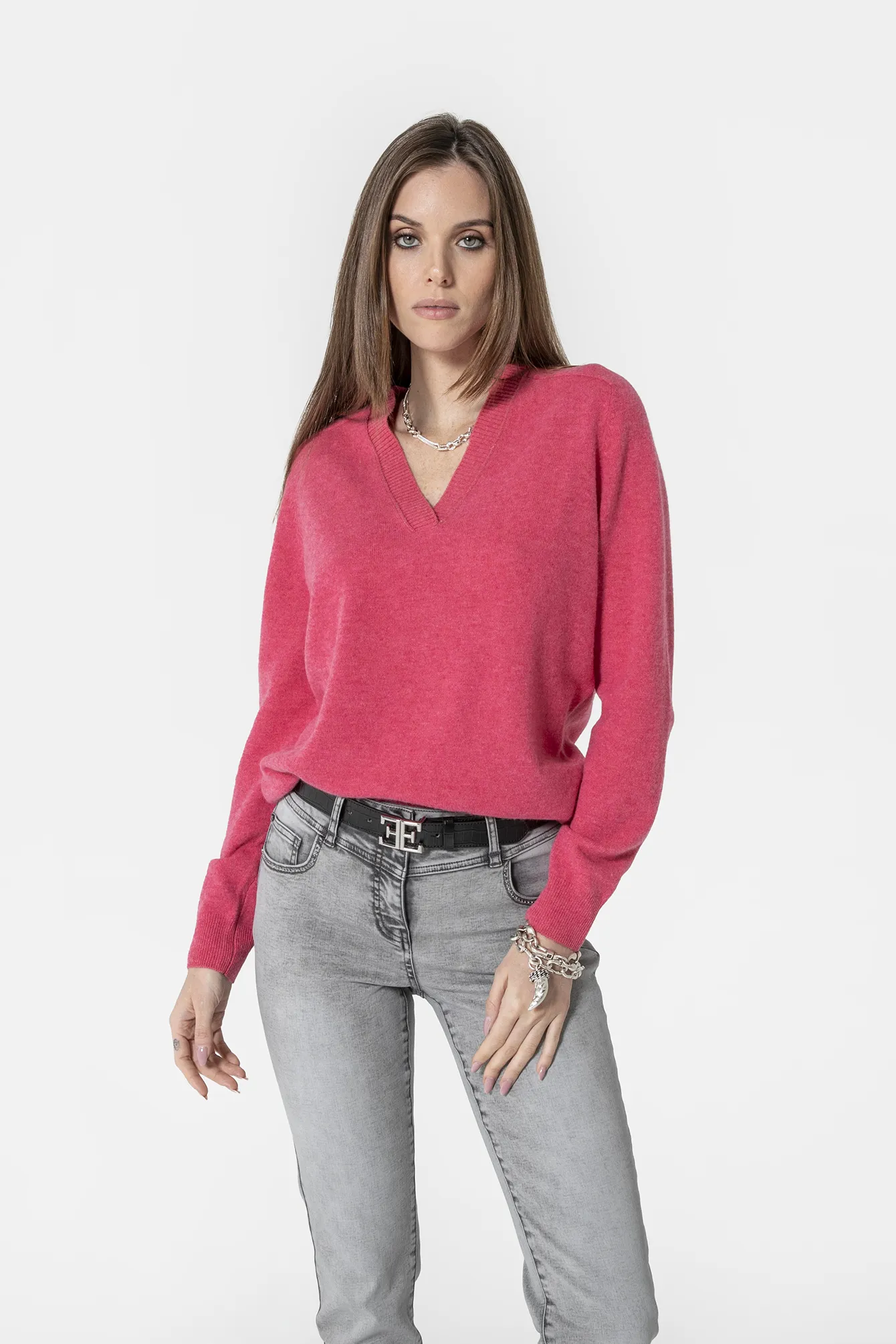 Pull col V rose - Image 5