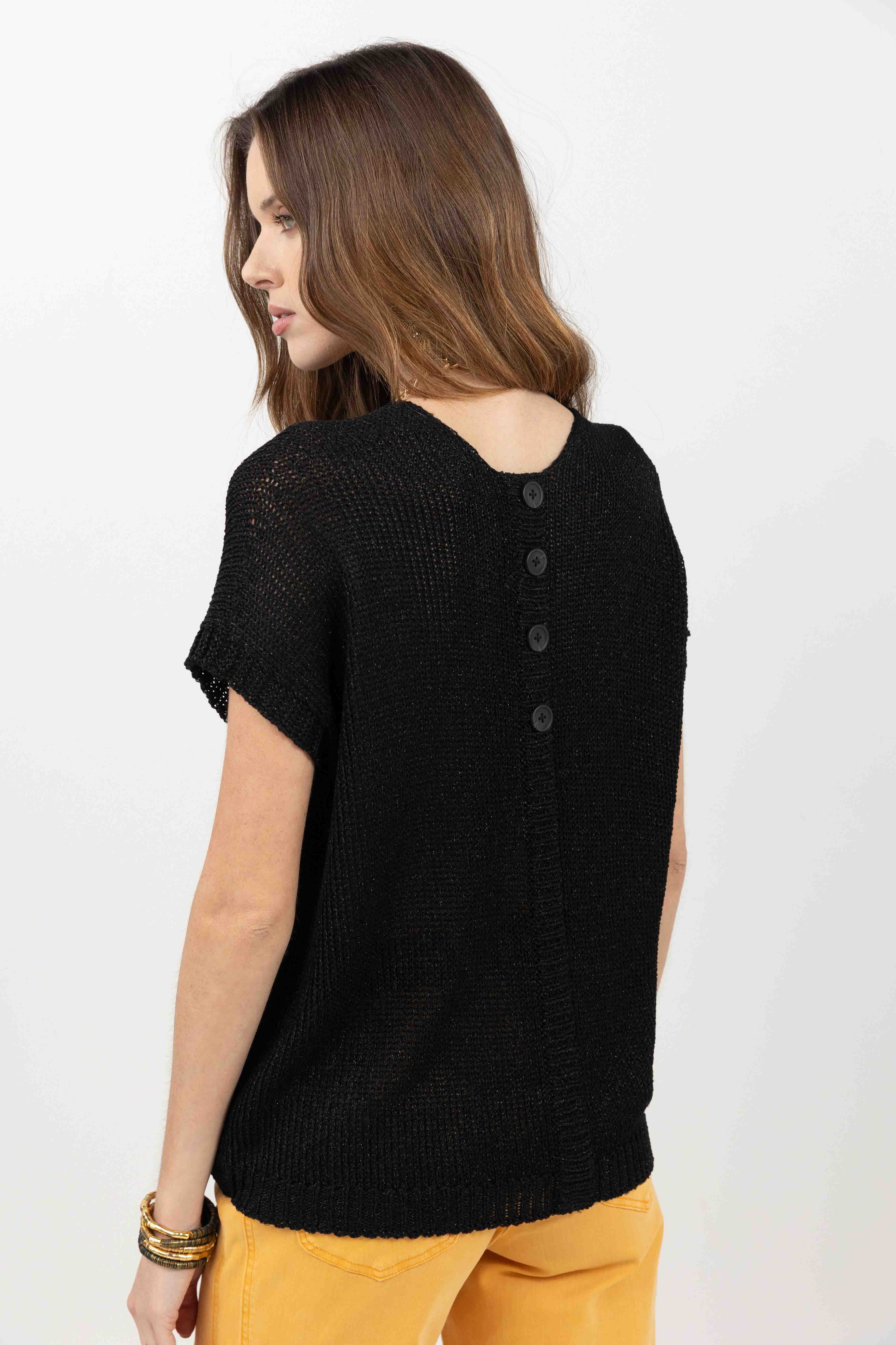 Pull noir tricot moderne - Image 3