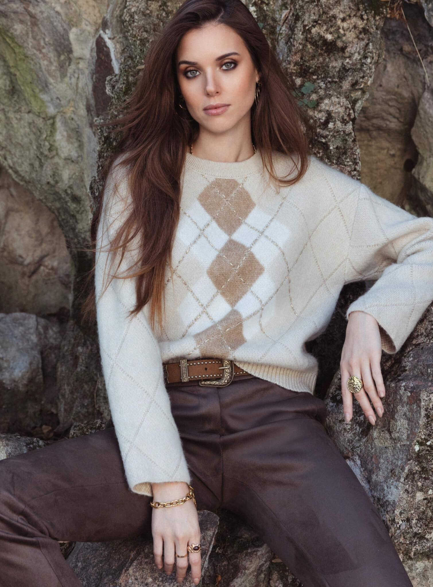 Pull old school écru et beige - Image 5