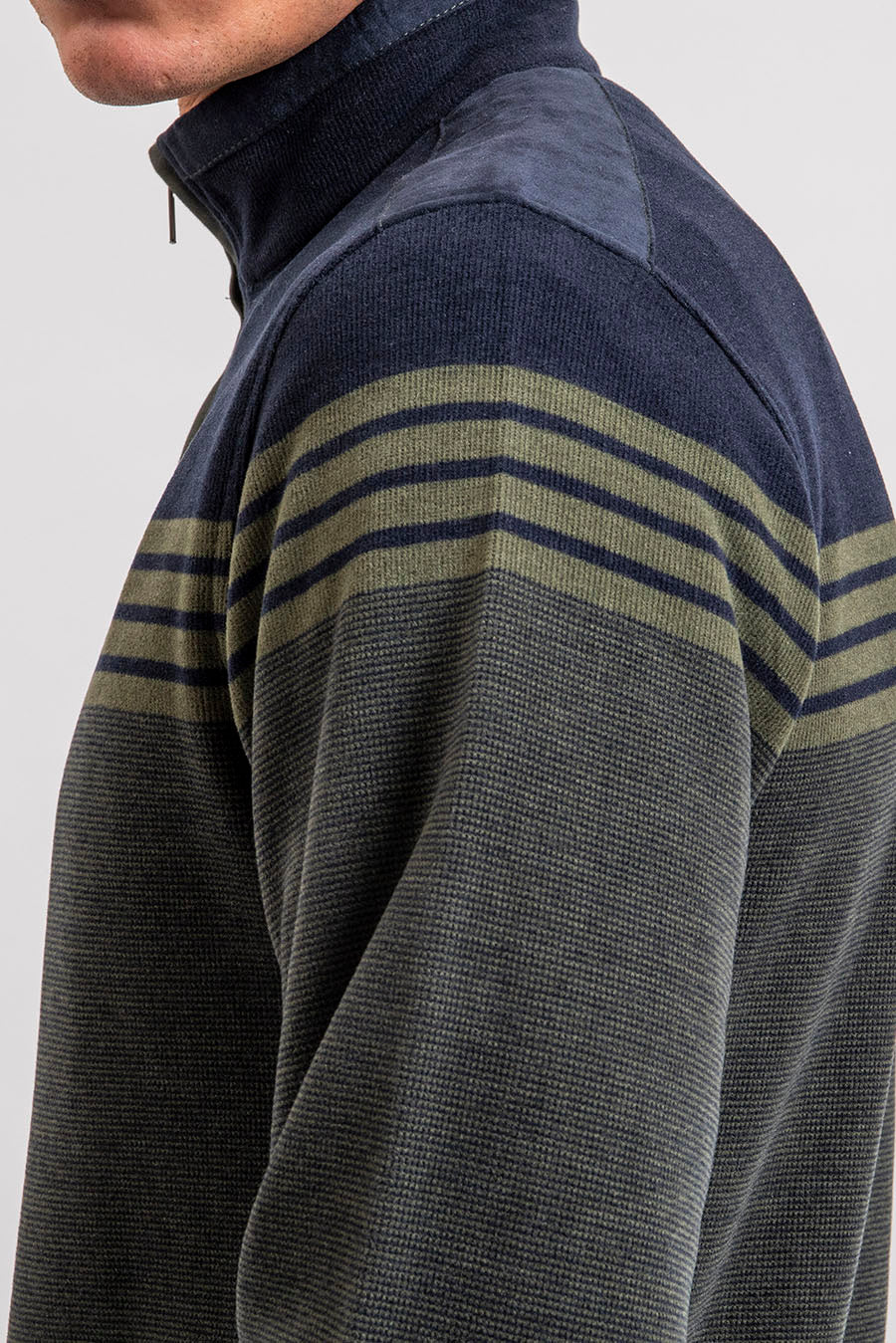 Pull rayé navy et kaki - Image 6