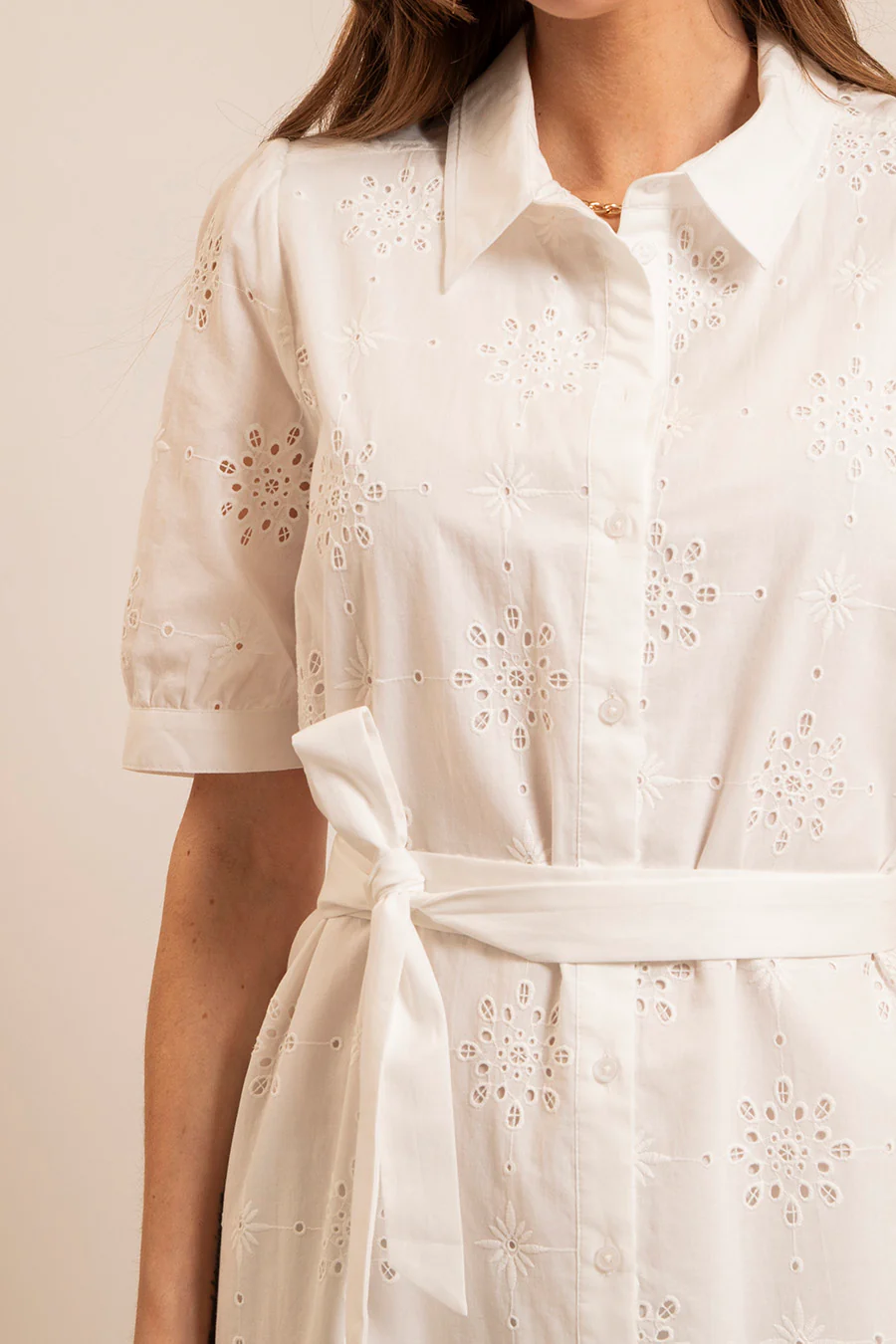 Robe broderie anglaise écrue - Image 2