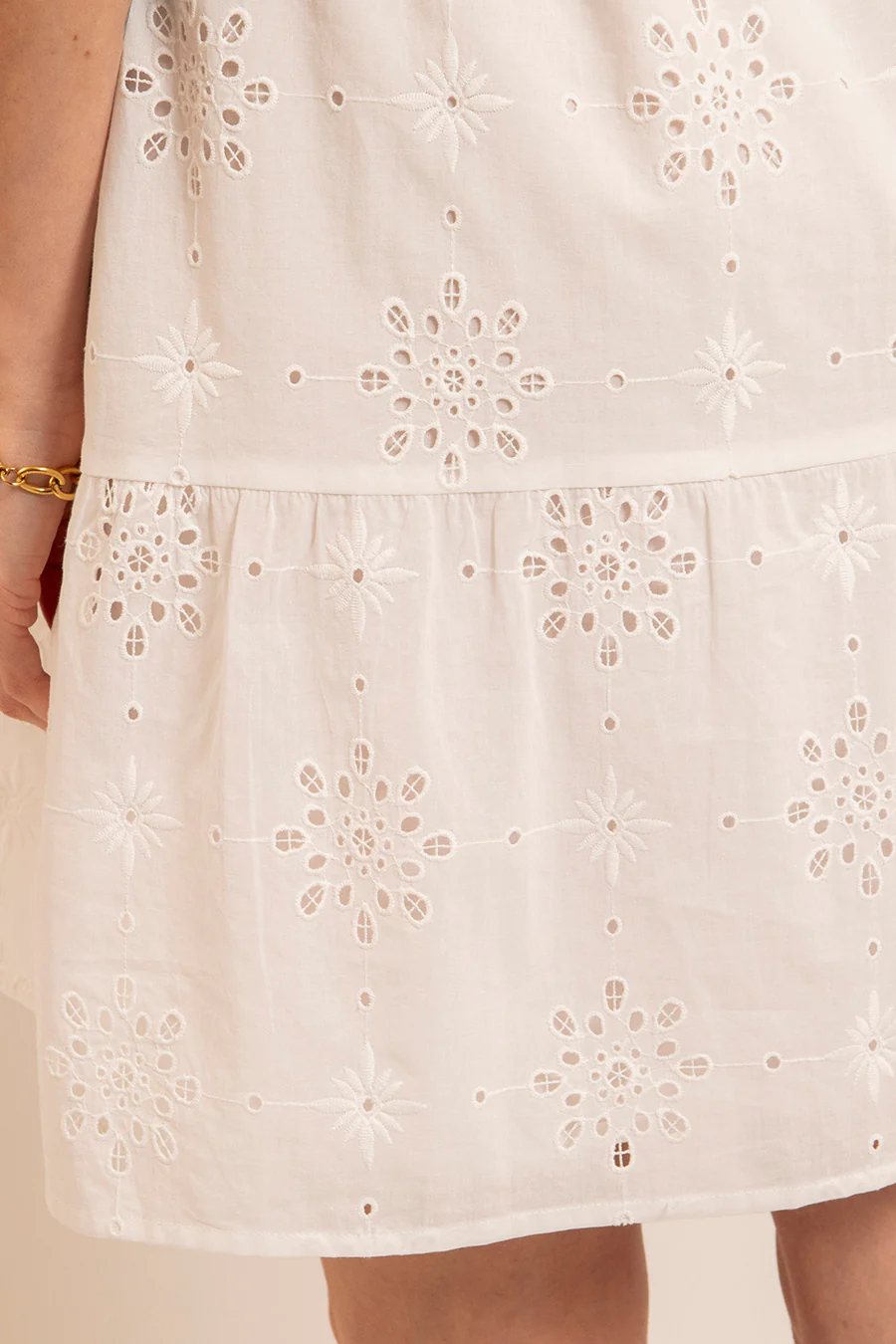 Robe broderie anglaise écrue - Image 3