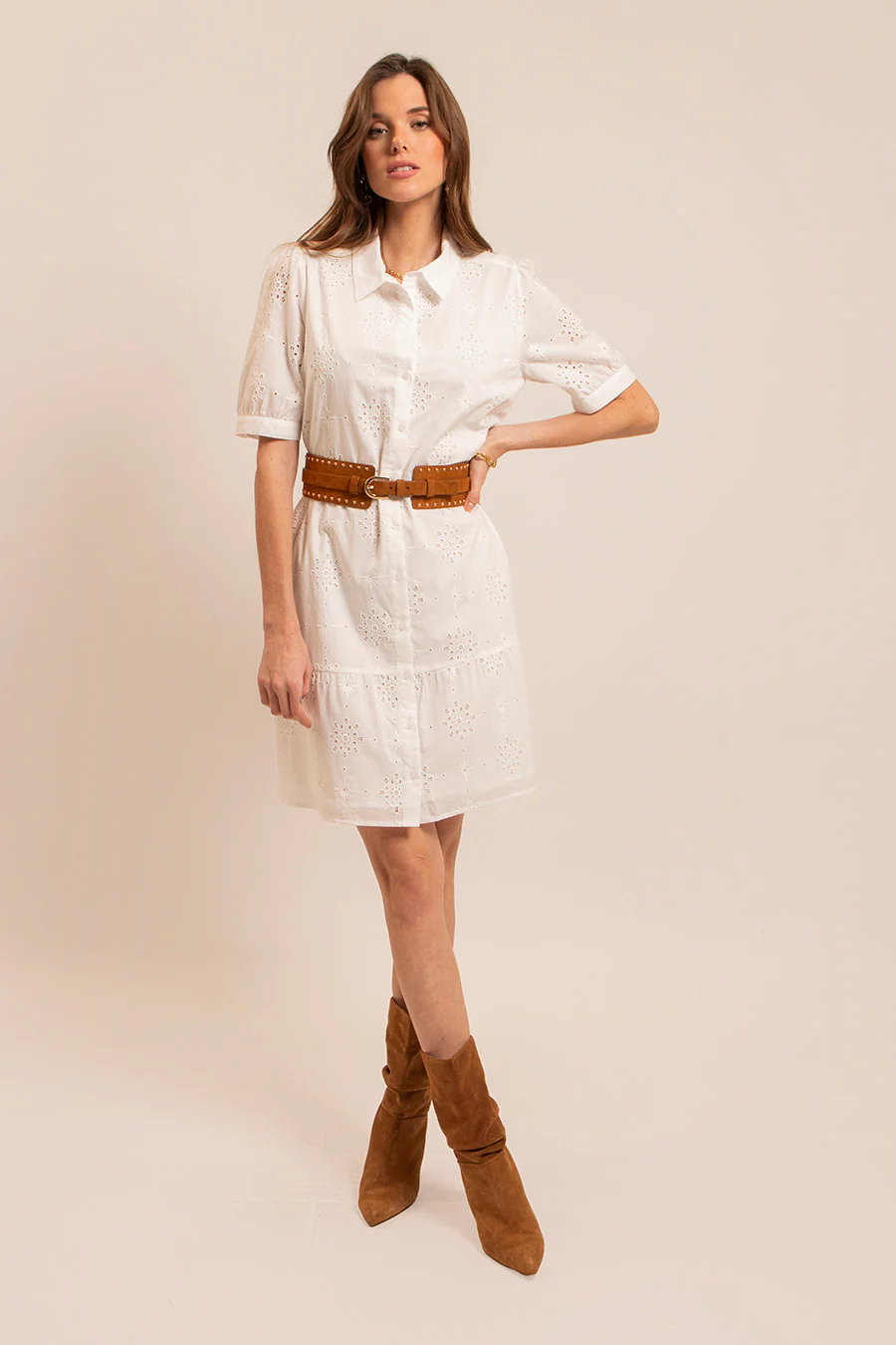 Robe broderie anglaise écrue - Image 5