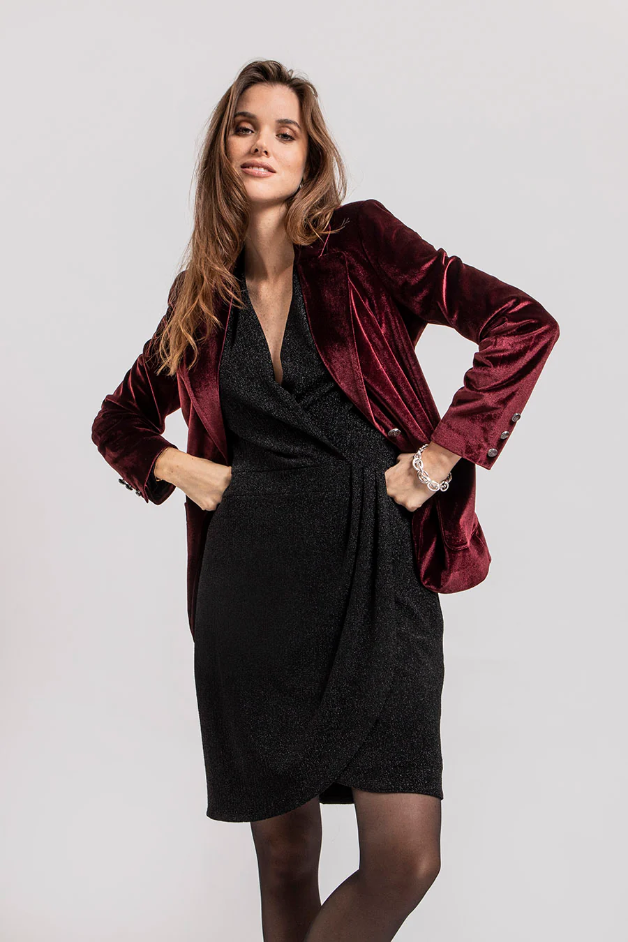 Robe cache coeur noir et lurex - Image 3