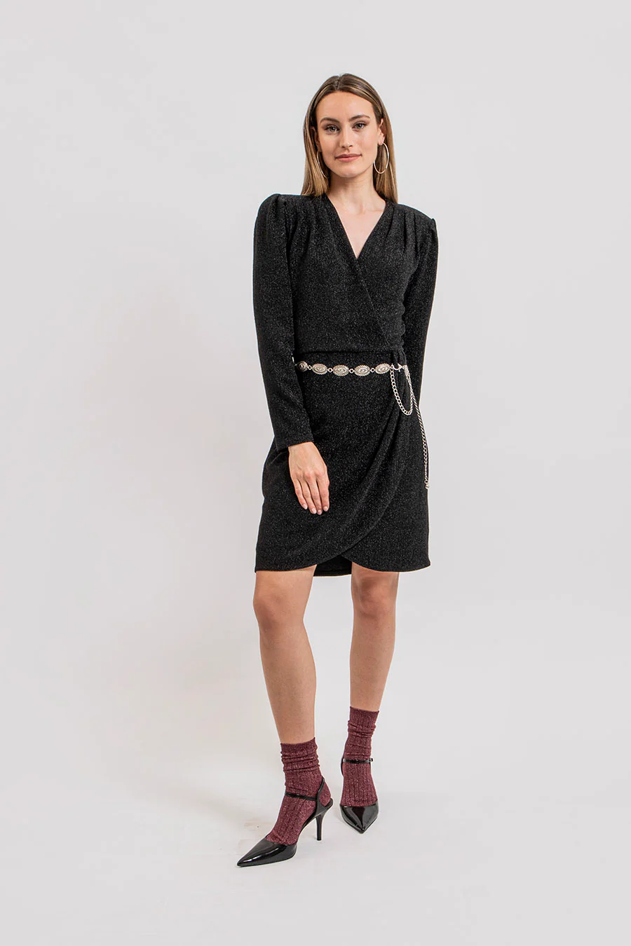 Robe cache coeur noir et lurex - Image 5