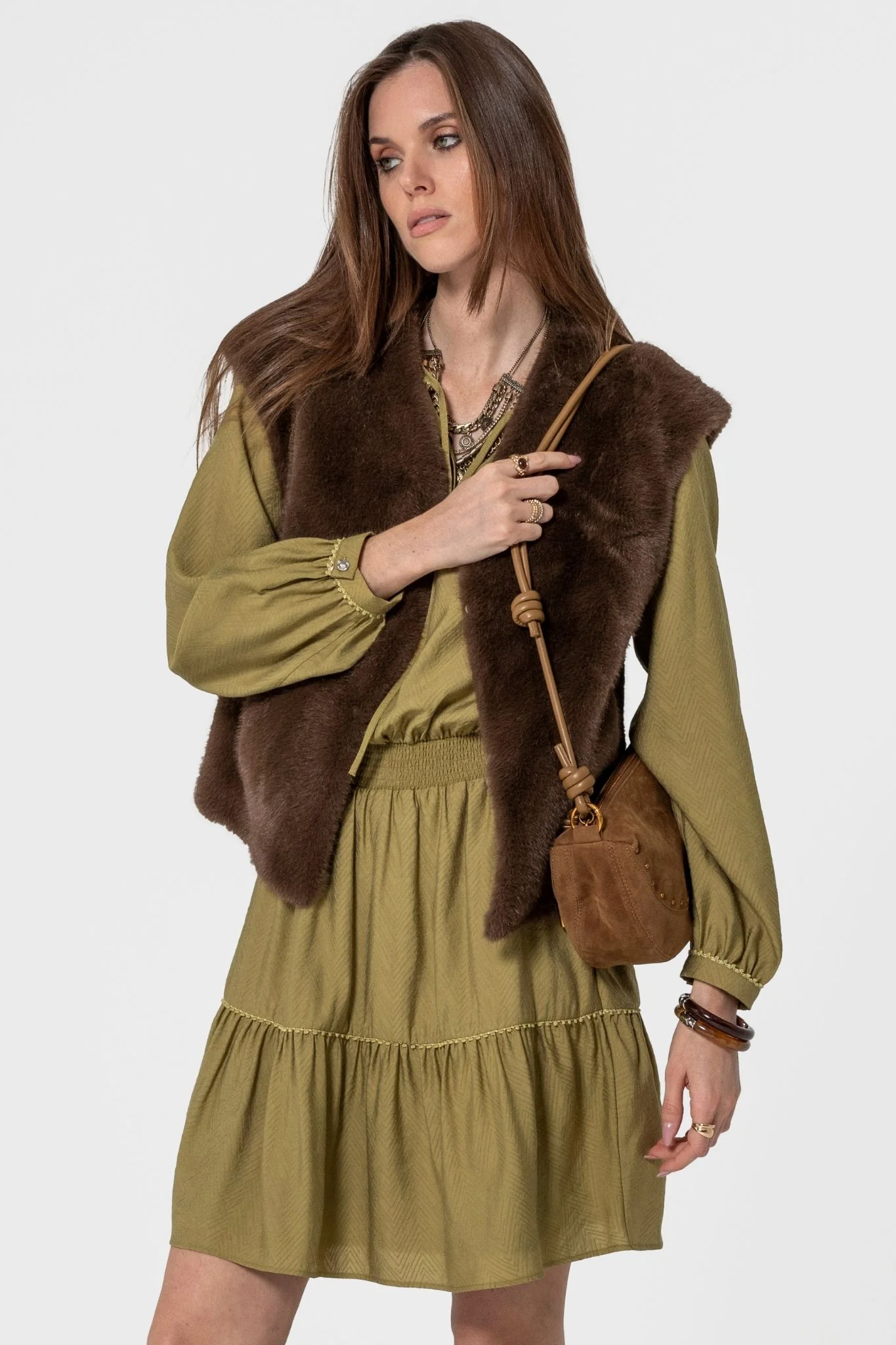 Robe courte cintrée pistache