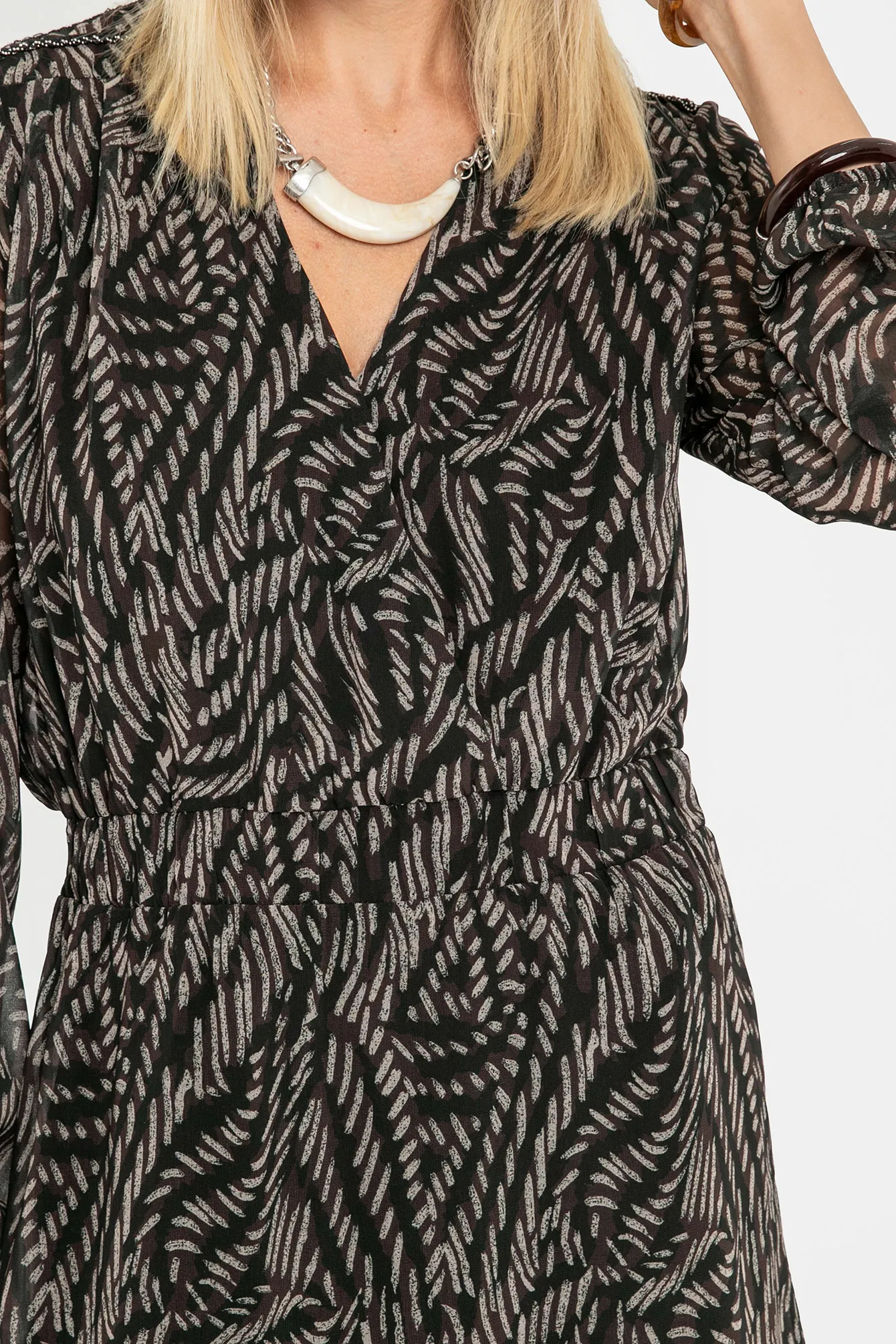 Robe courte imprimé choco et noir - Image 2
