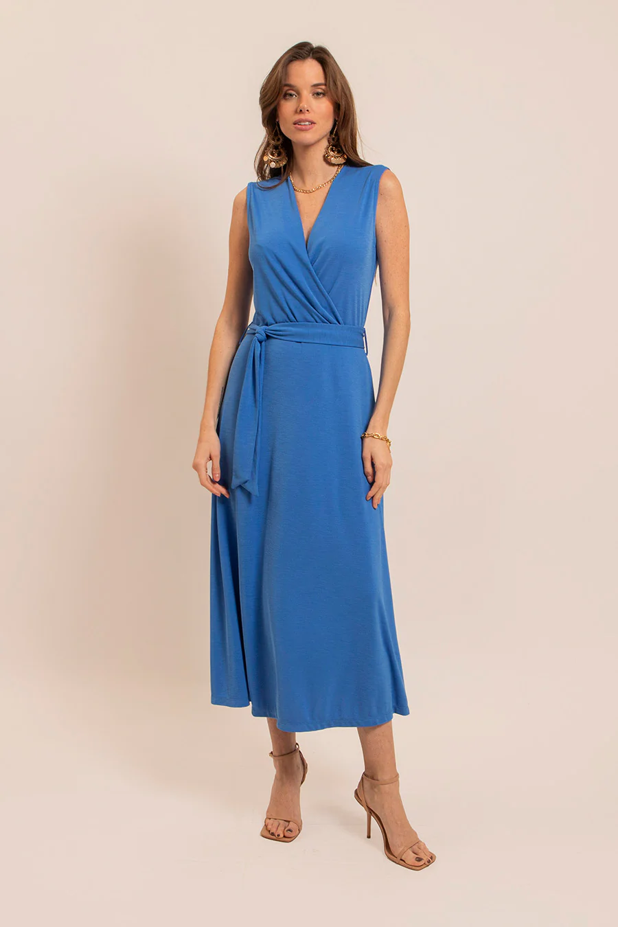 Robe longue bleue