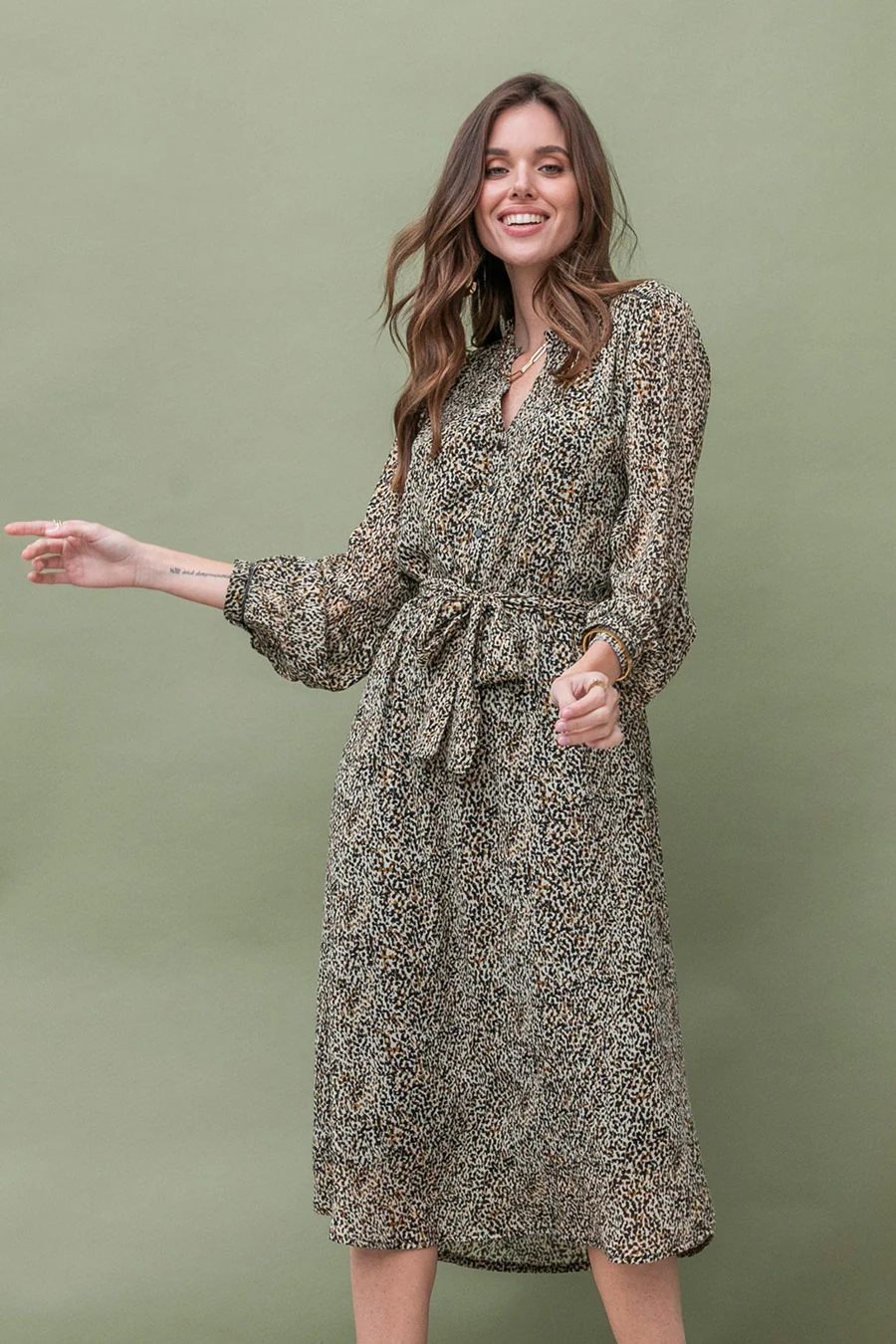 Robe longue imprimé léopard - Image 4