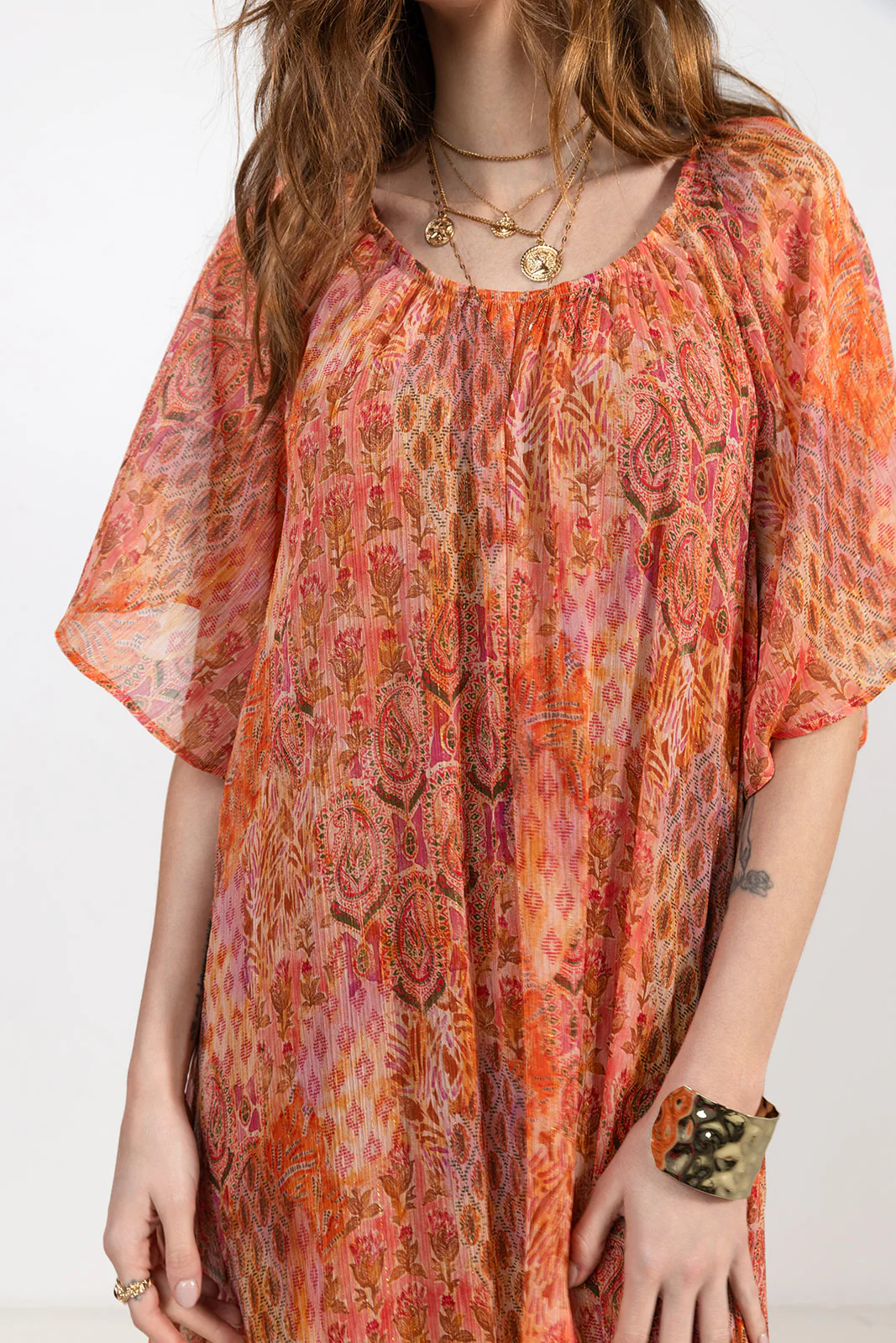 Robe longue imprimée bohème rose - Image 2