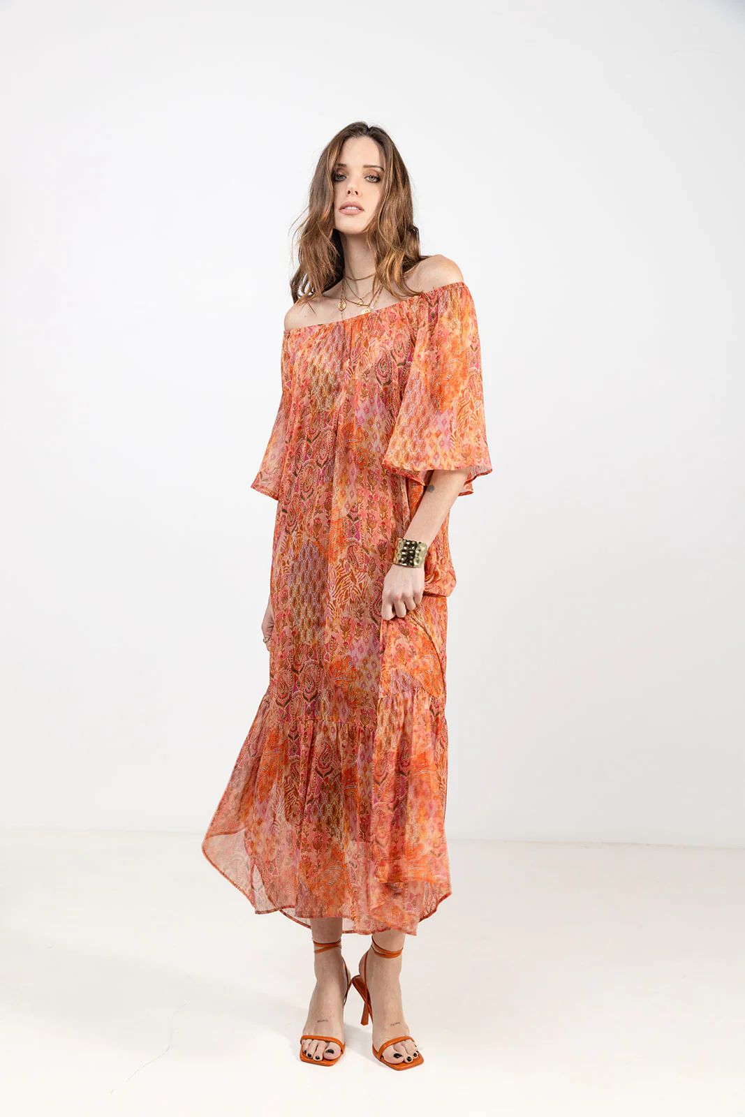 Robe longue imprimée bohème rose - Image 3