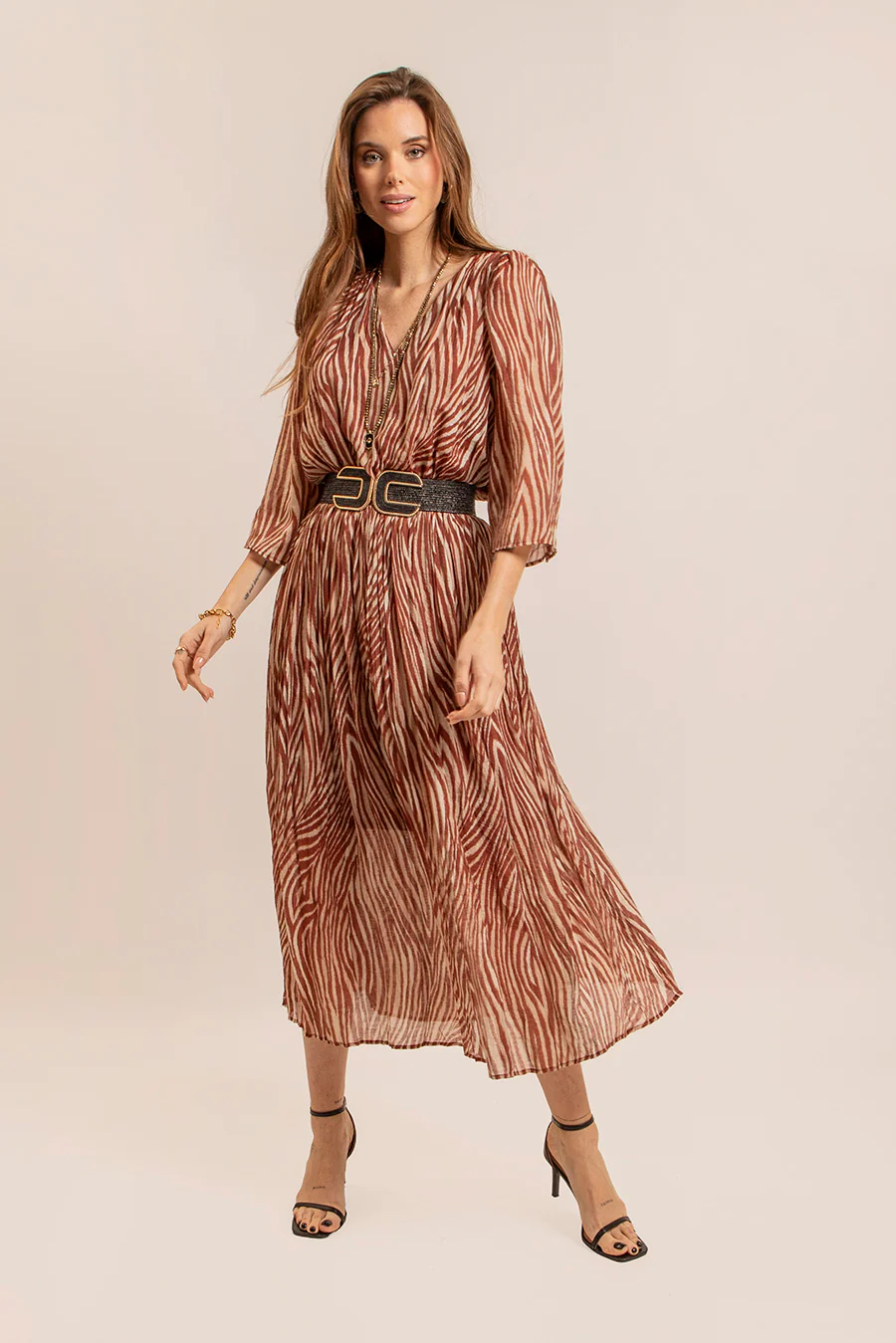 Robe motif zèbre chocolat - Image 3