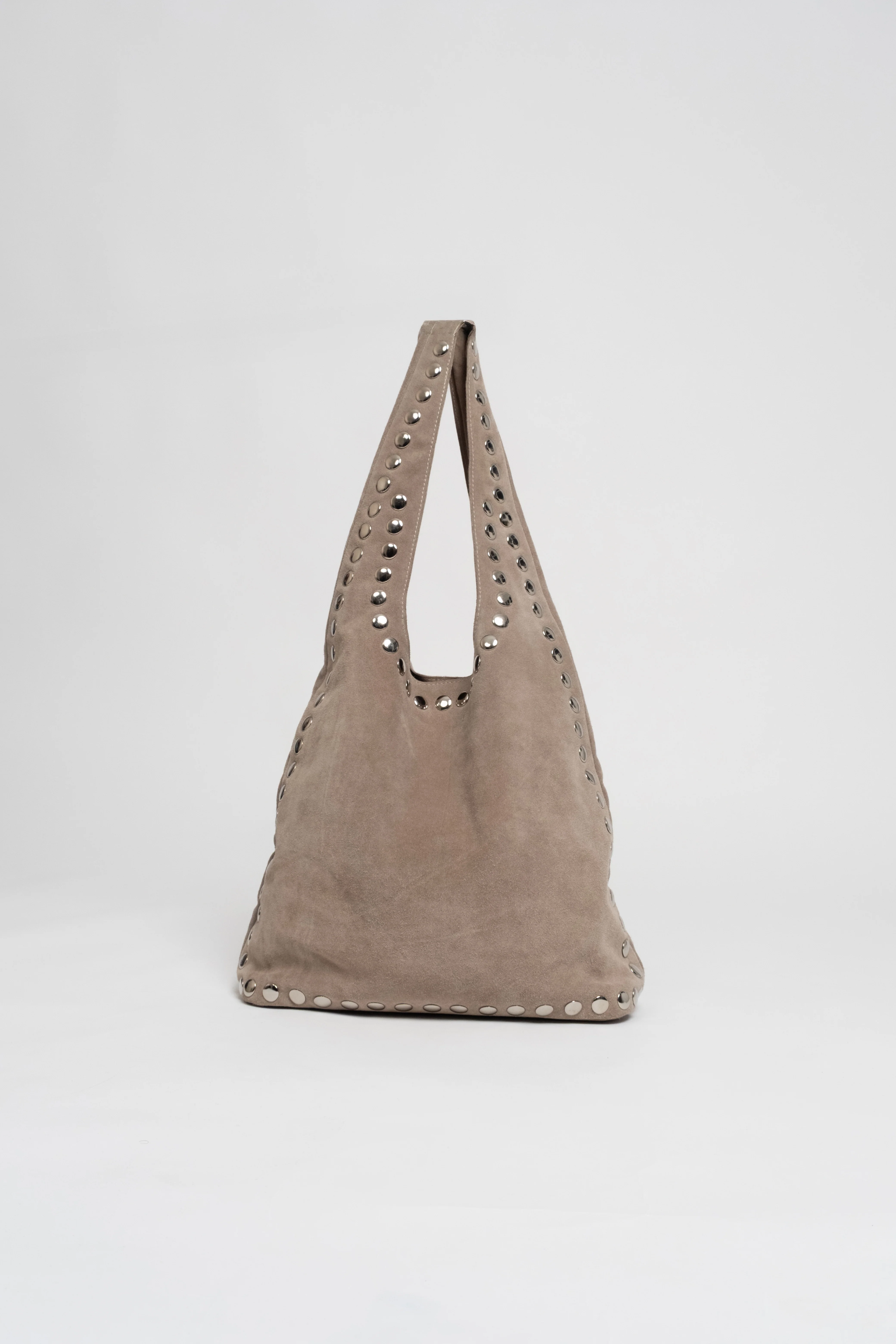 Sac besace beige daim détails métal - Image 2