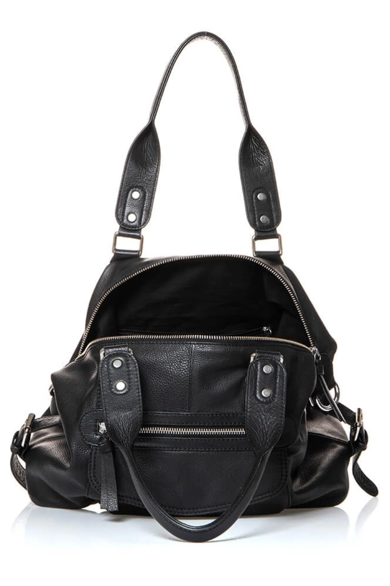 Sac bowling  en cuir noir - Image 3