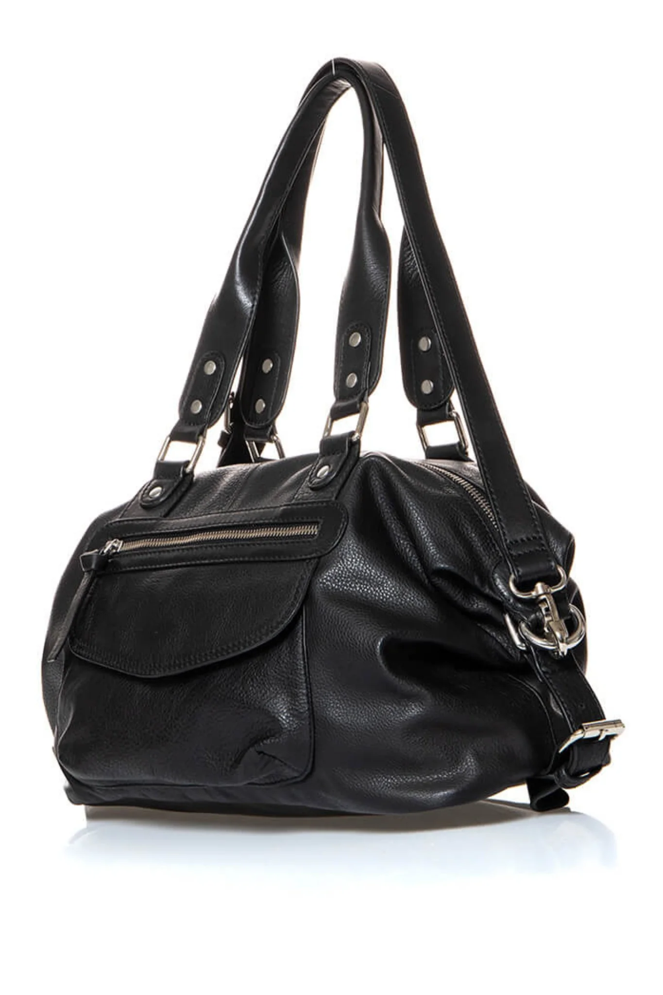 Sac bowling  en cuir noir - Image 4
