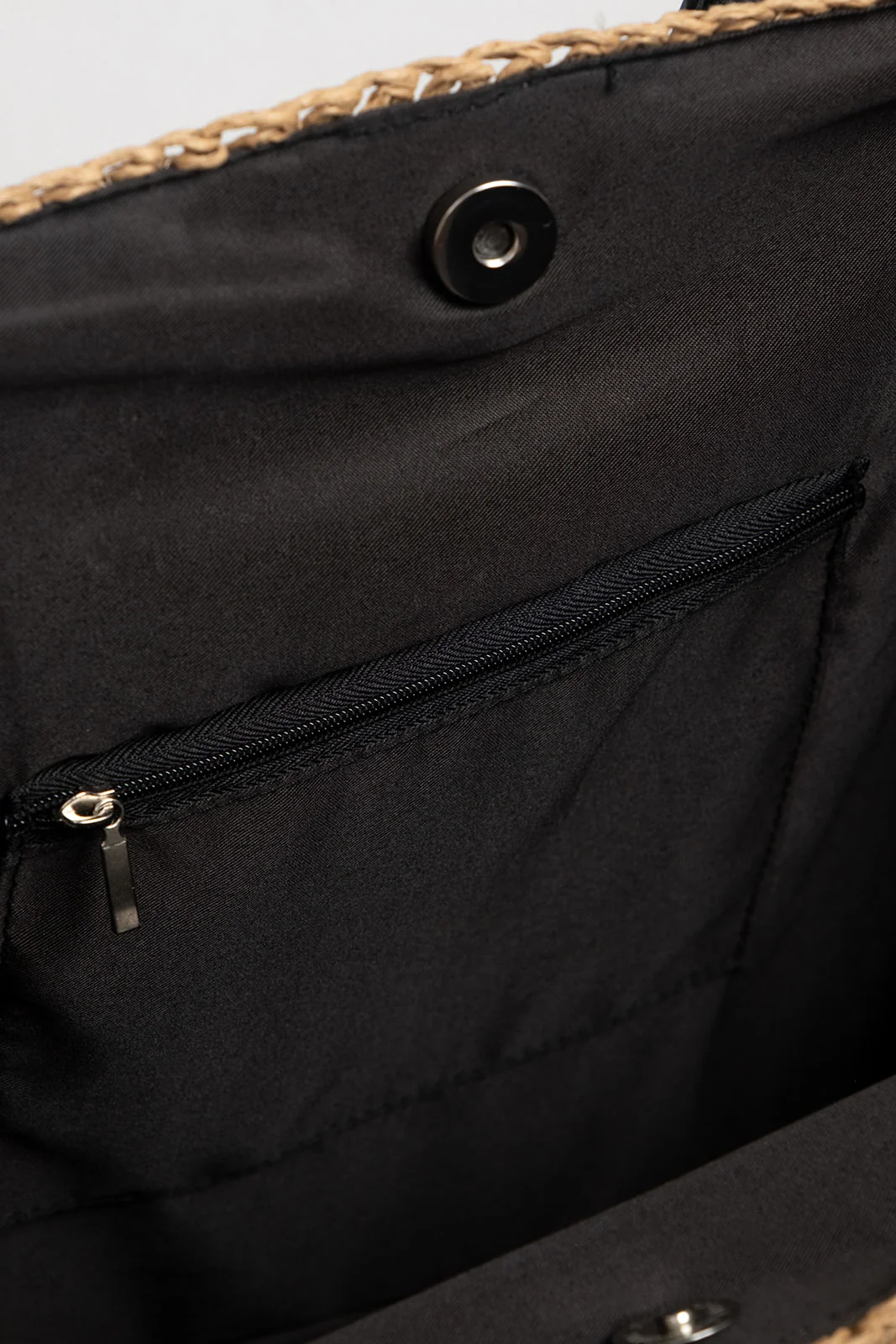 Sac cabas rayé naturel noir XL - Image 4