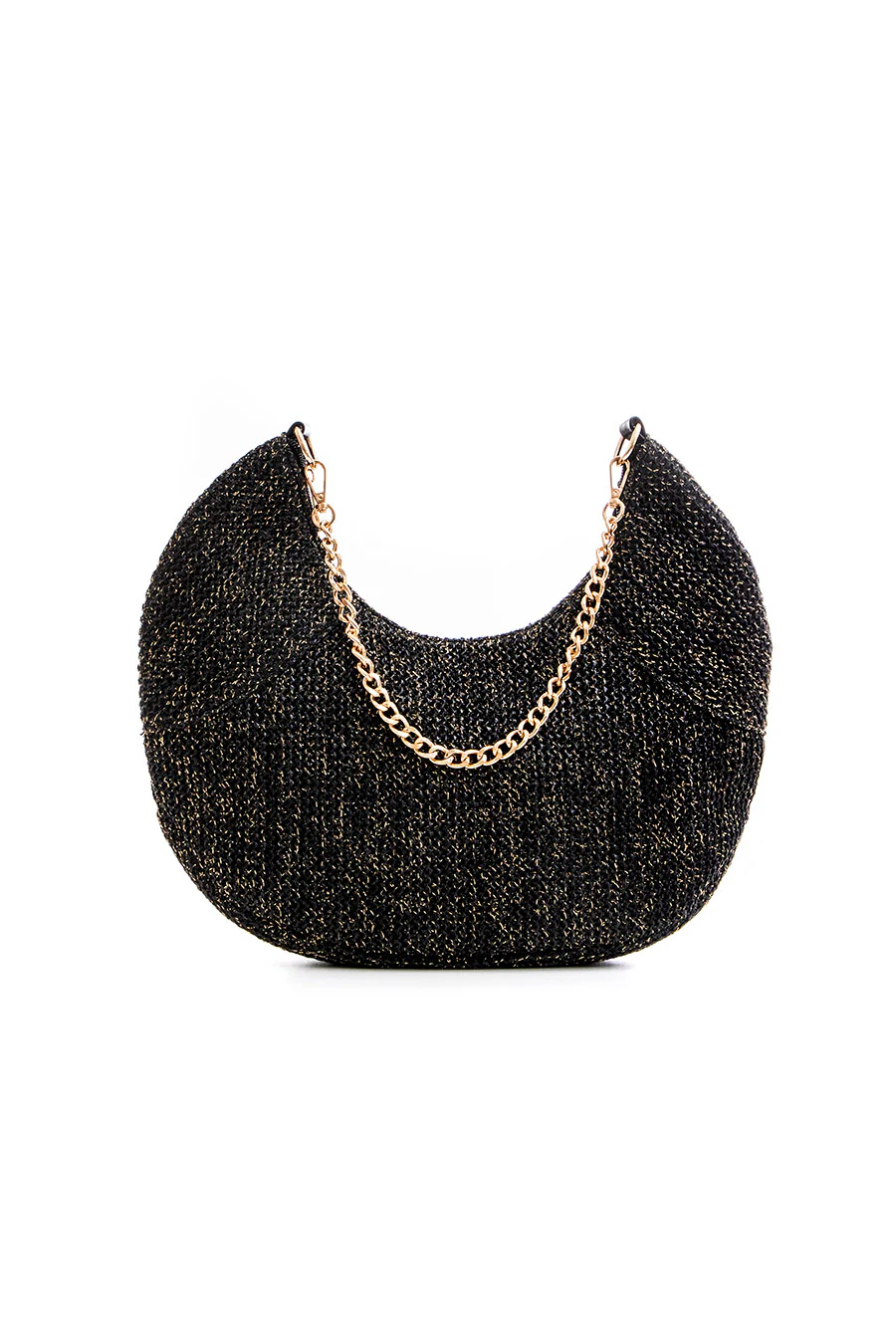 Sac forme lune noir et lurex - Image 4