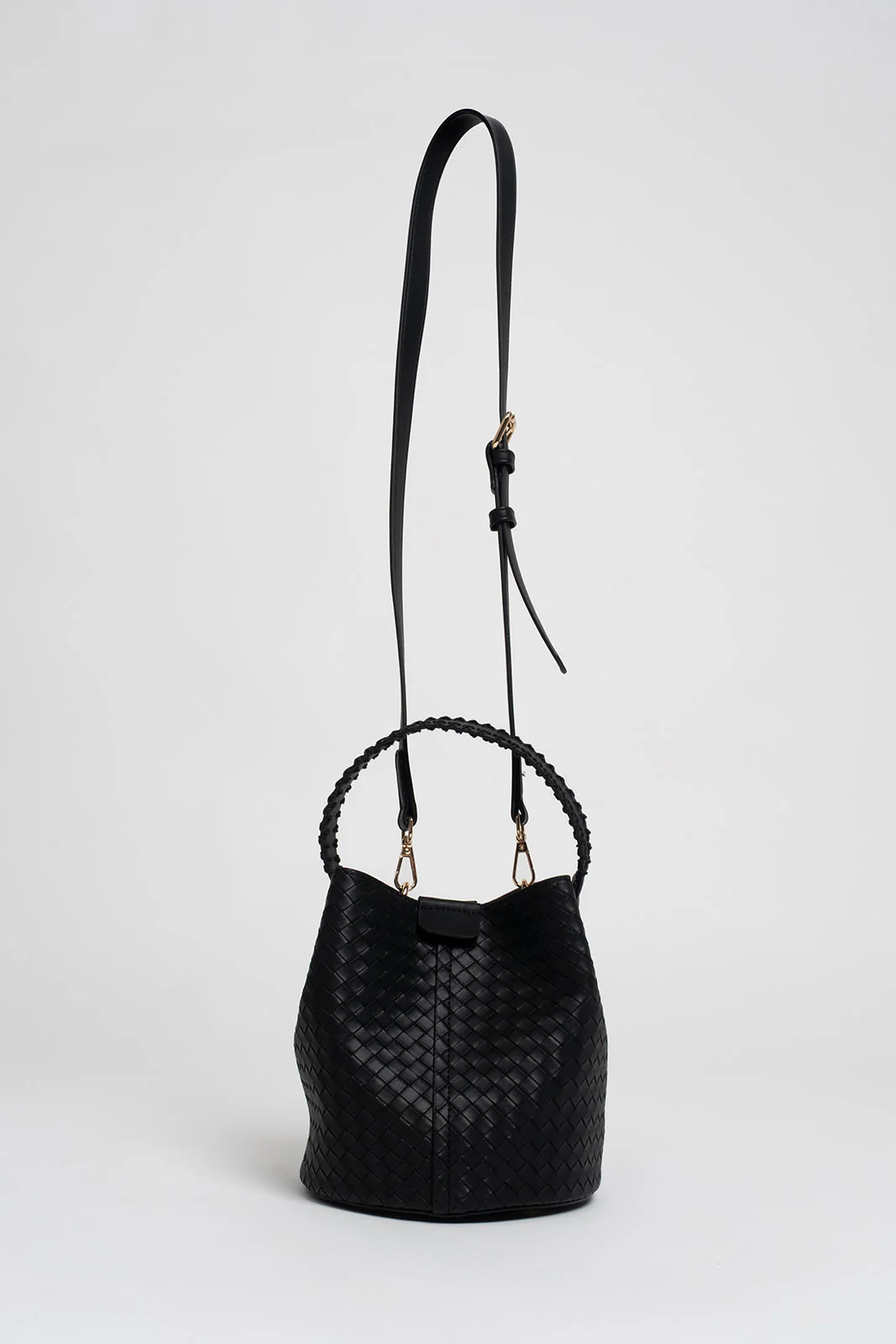 Sac noir bourse tressé chic tendance - Image 4