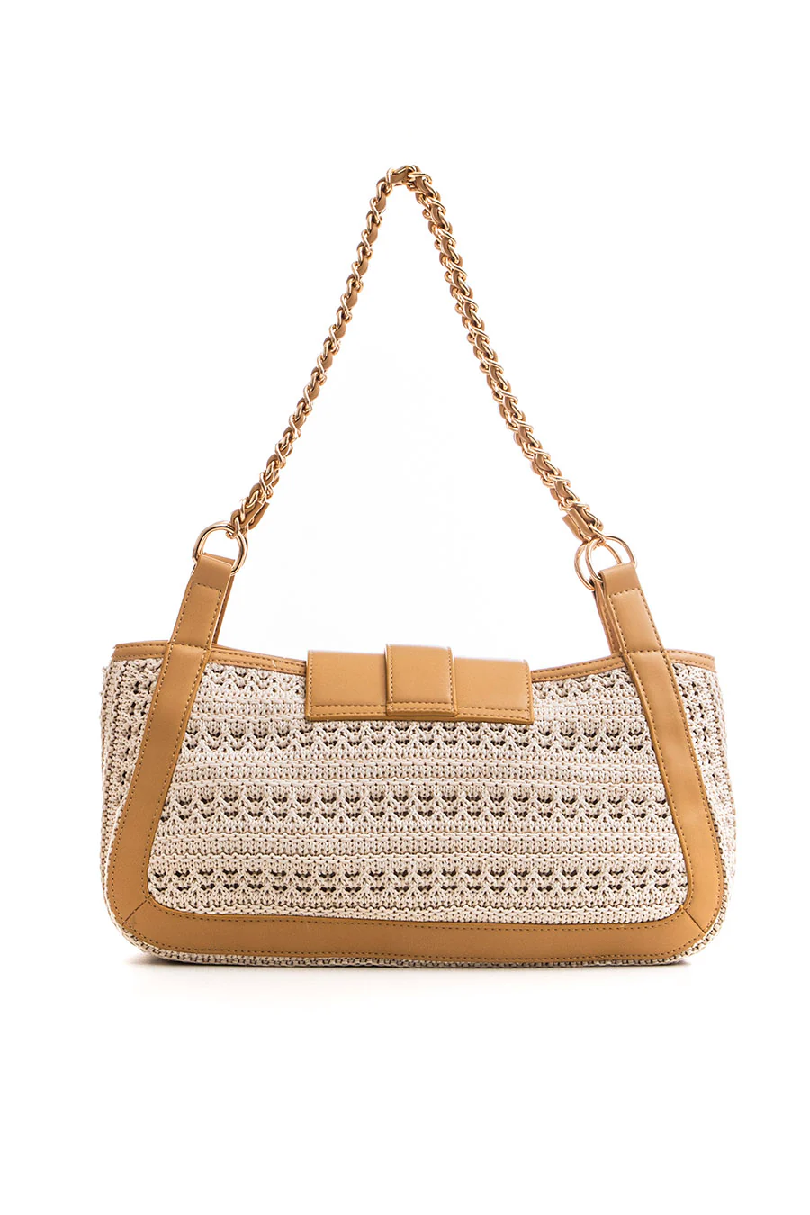 Sac pochette façon crochet beige - Image 3