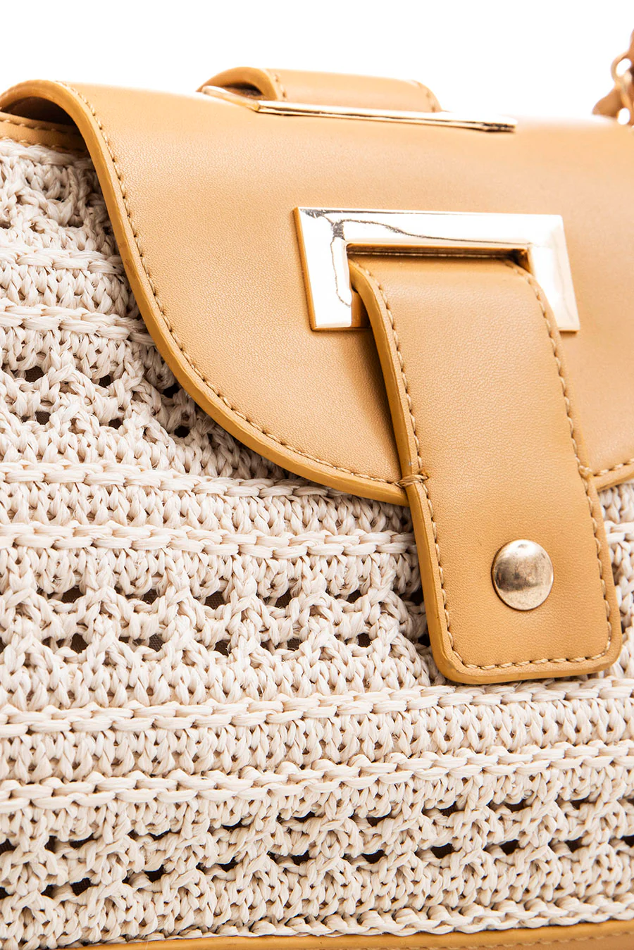 Sac pochette façon crochet beige - Image 4