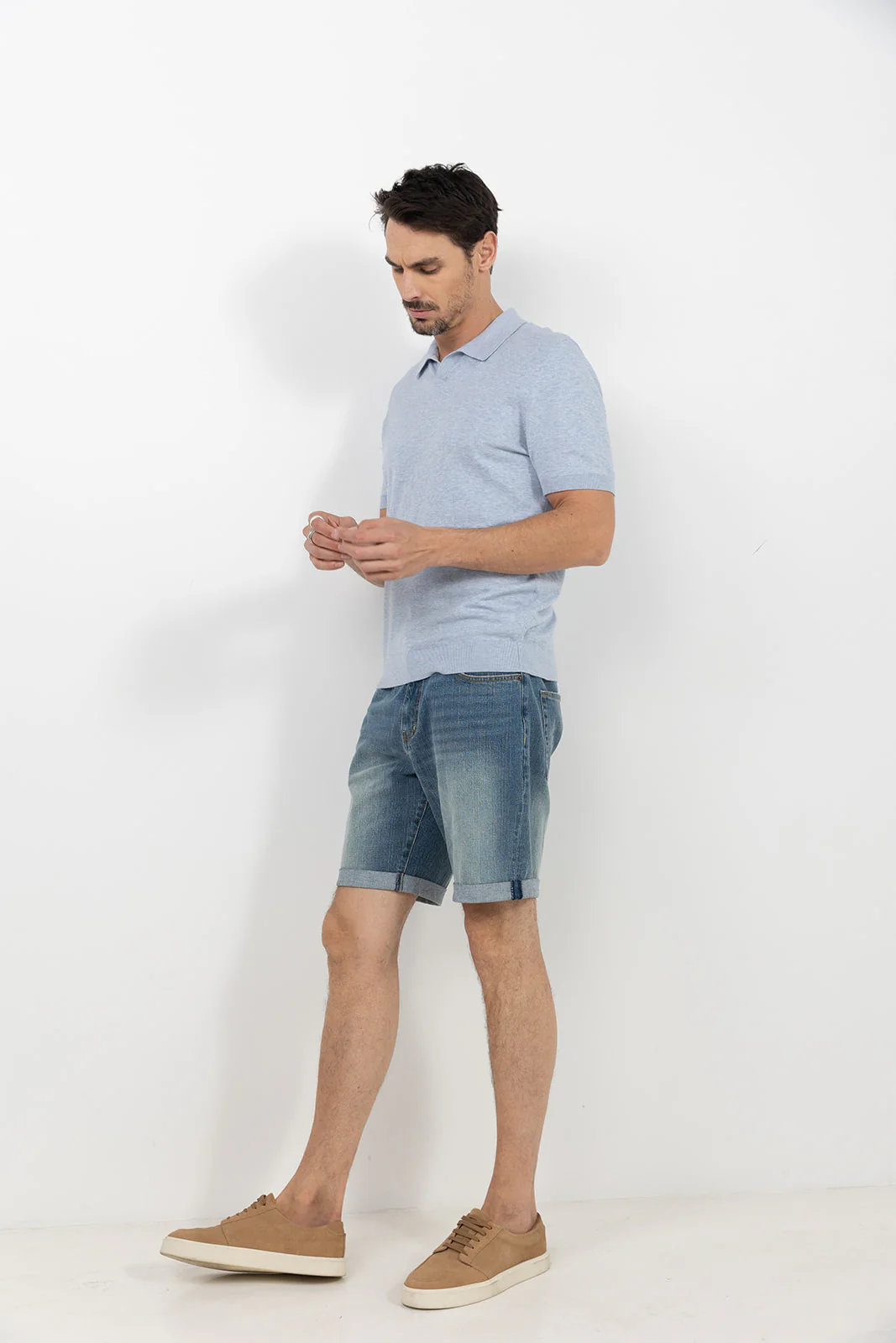 Short denim casual coupe droite - Image 4