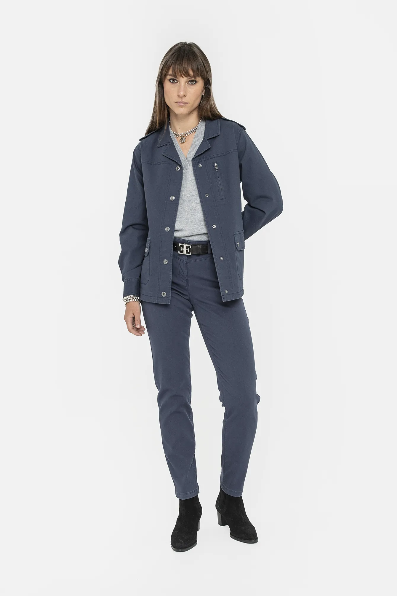 Veste avec broderies bleu - Image 3